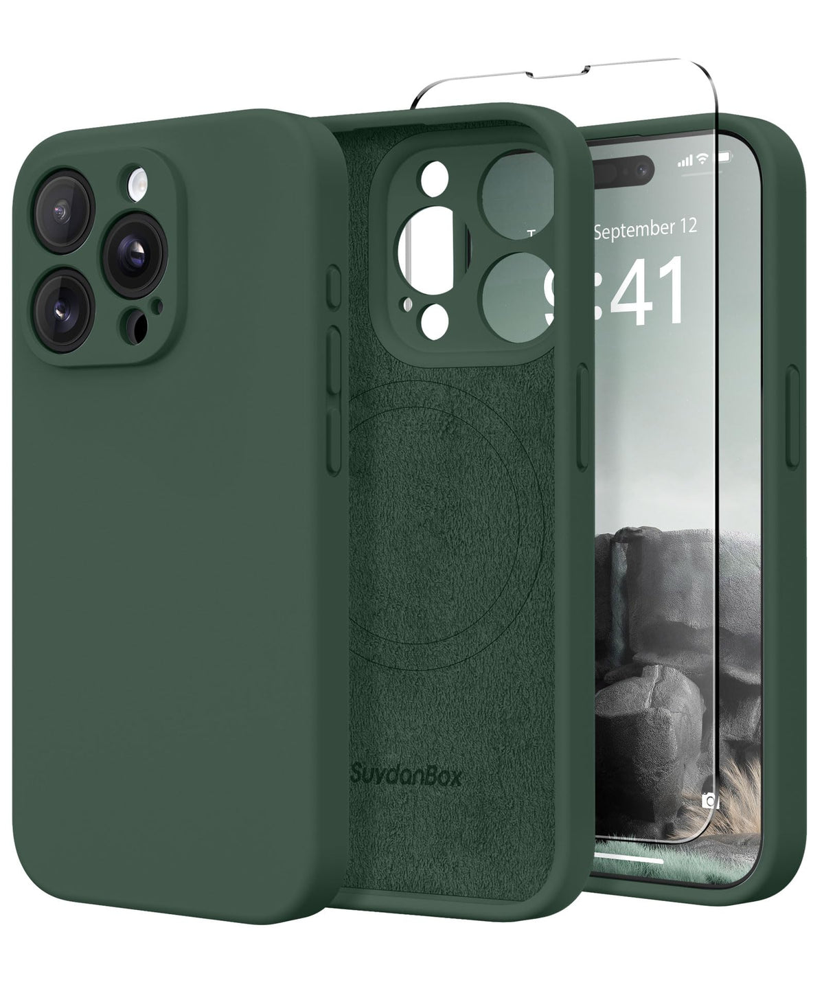 SuydanBox Magnetic for iPhone 13 Pro Case, Compatible with MagSafe, [Full Camera Protection][Screen Protector] Silicone Shockproof Protective Phone