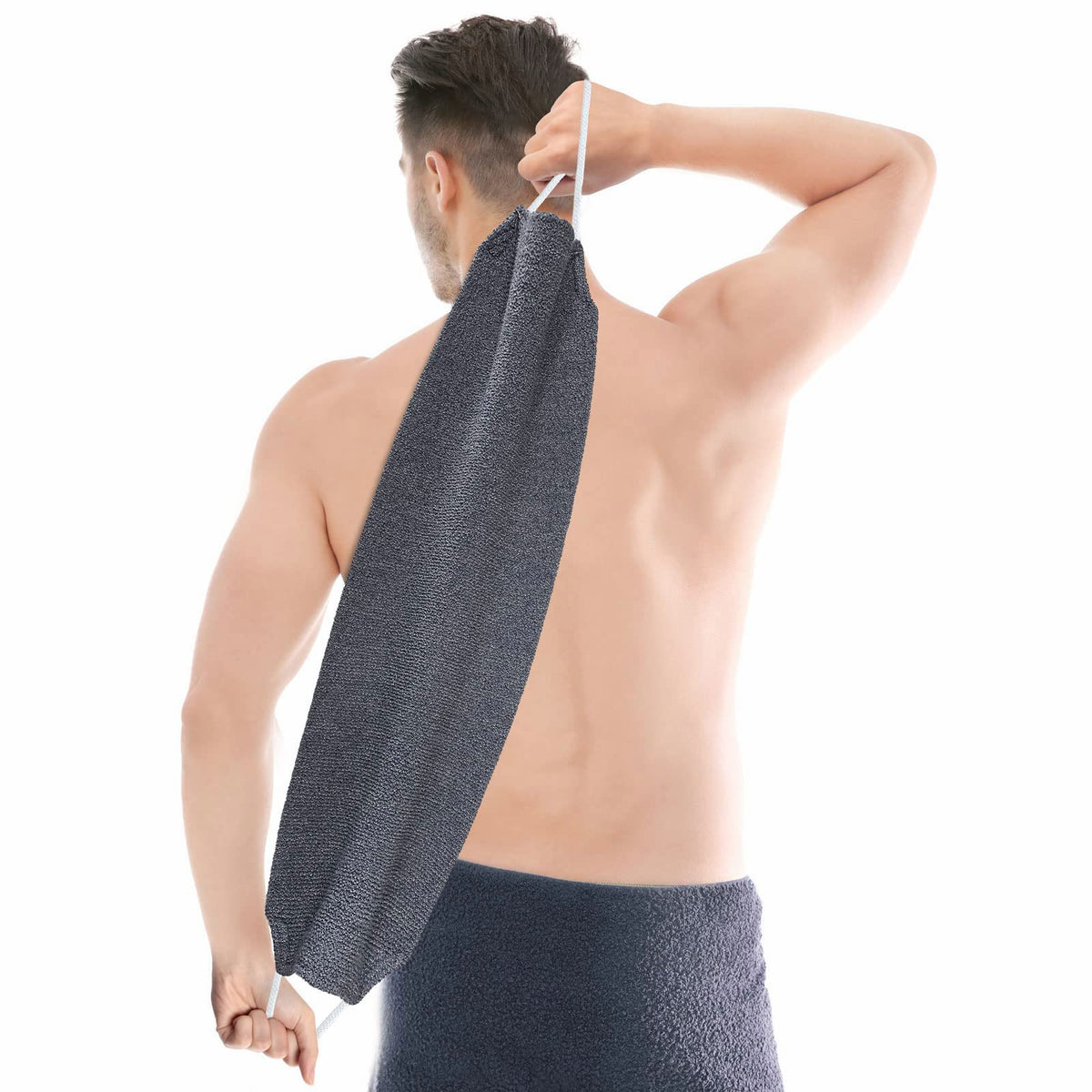 Migliore Wear Back Scrubber for Shower, Double Layer/Side Back Shower Scrubber with Handles for Men & Women, Deep Exfoliating Back Washer/Natural Body