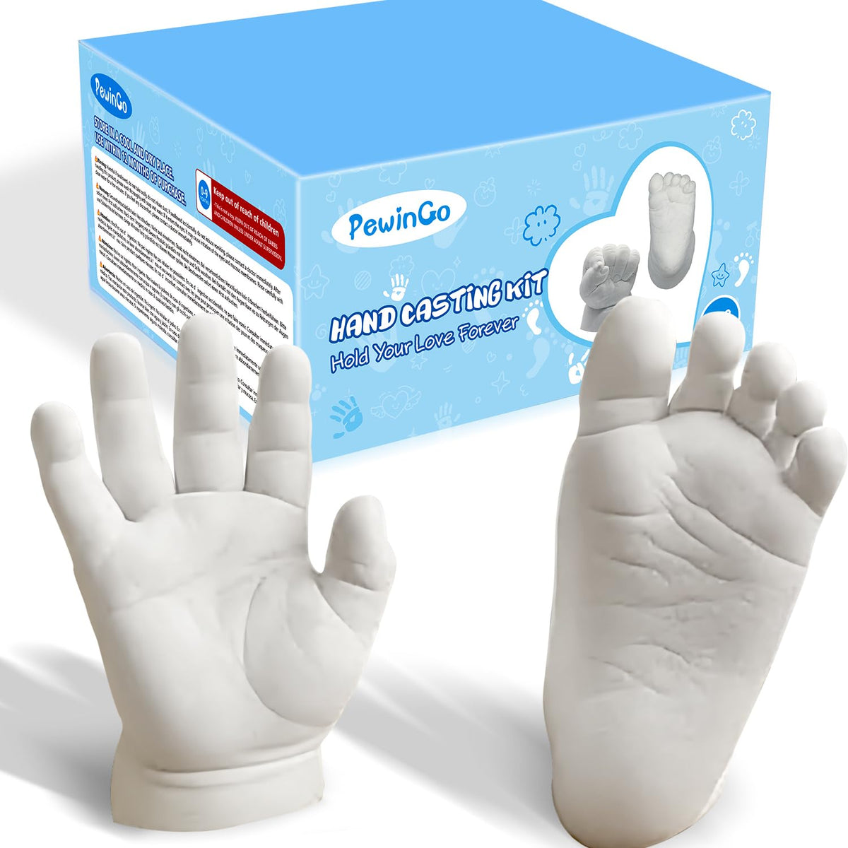 PewinGo Baby Hand & Foot Casting Kit, 3D Moulding Gift Set, Memories, Keepsakes, for Kids or Newborn, Baby Shower Presents