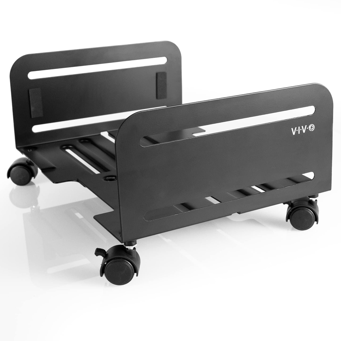 VIVO Large Computer Tower Desktop ATX-Case, CPU Steel Rolling Stand, 7.8 to 14 inch Wide Adjustable Mobile Cart Holder with Locking Caster Wheels