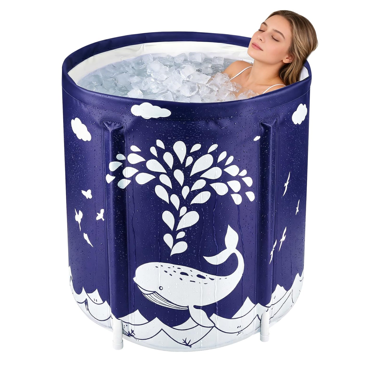 Portable Foldable Bathtub, Separate Family Bathroom SPA Tub, Soaking Standing Bath Tub for Shower Stall, Efficient Taintenance of Temperature