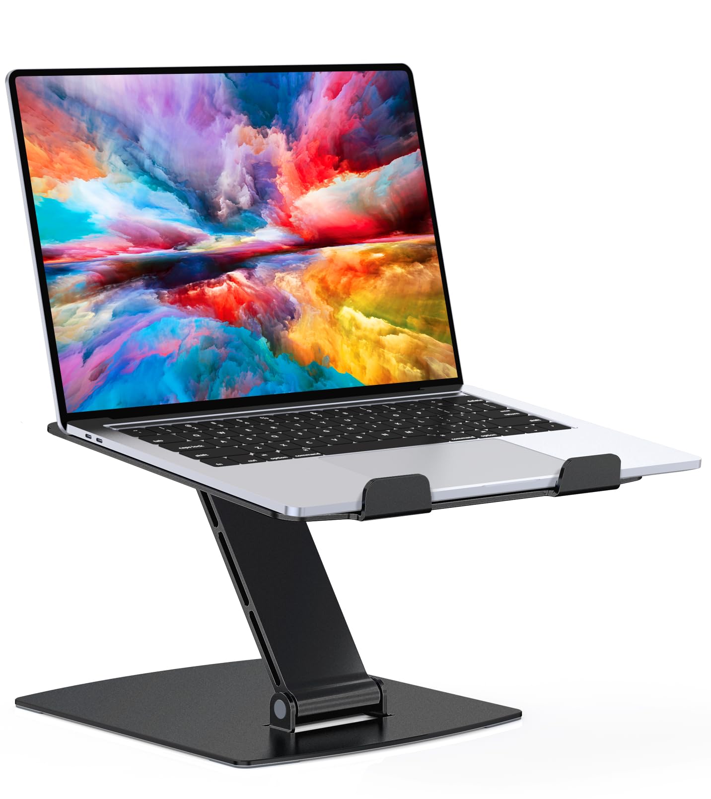 Glangeh Laptop Stand Adjustable Height, Ergonomic Portable Laptop Riser Holder for Desk, Aluminum Foldable Laptop Computer Monitor Stands Compatible