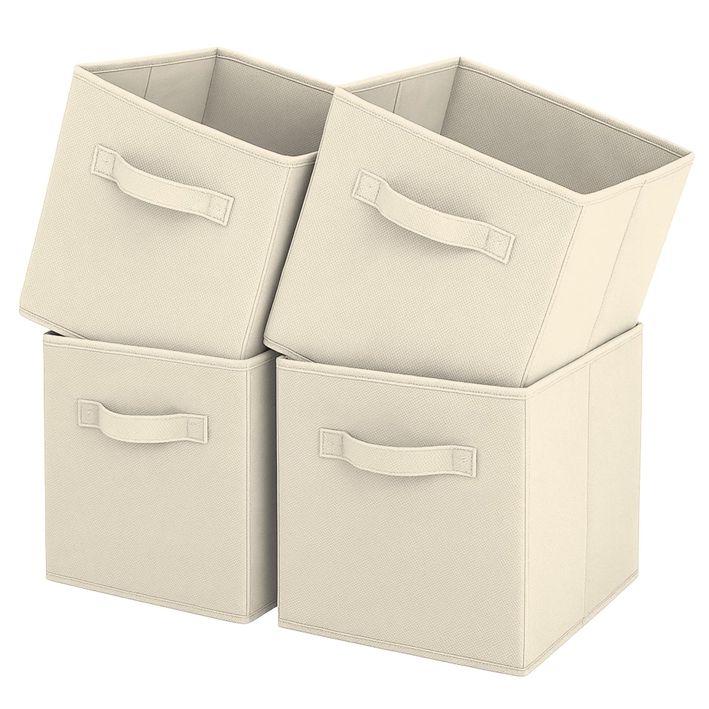 Pinkgarden Storage Box, Collapsible Fabric Storage Cube with Handles for Home, Kids Room, Closet and Toy Organization,Pack of 4, 33 x 33 x 33 cm