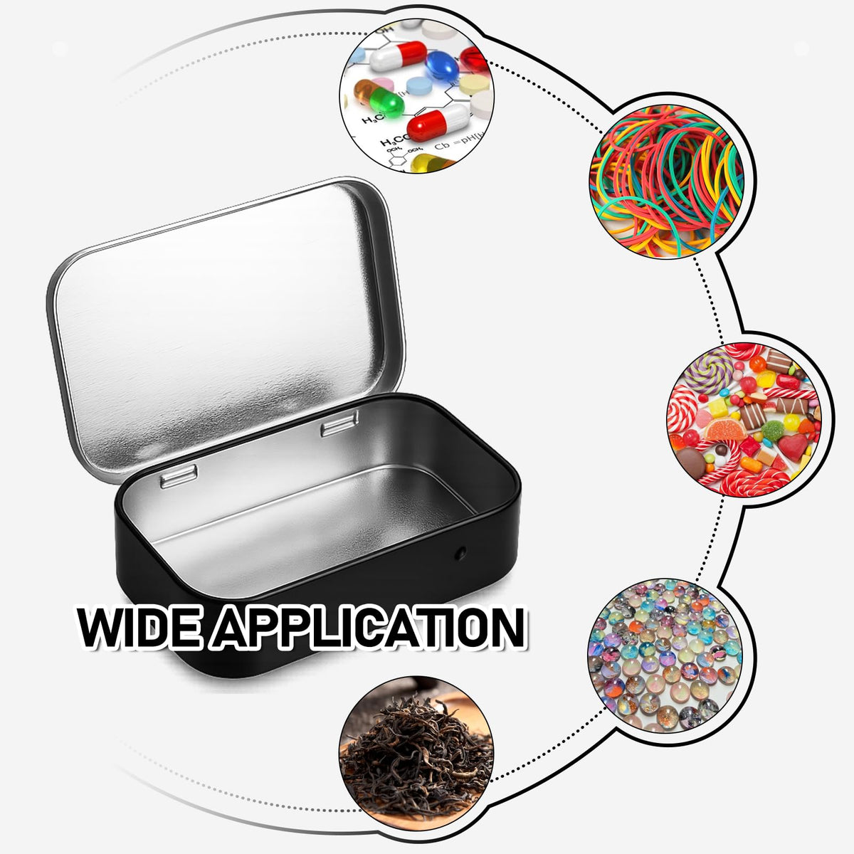 1 Pack Metal Rectangular Empty Tin Box, Hinged Tins Tin Containers with Lid Mini Portable Small Storage Container Kit for Home Storage 3.74x2.36x0.82