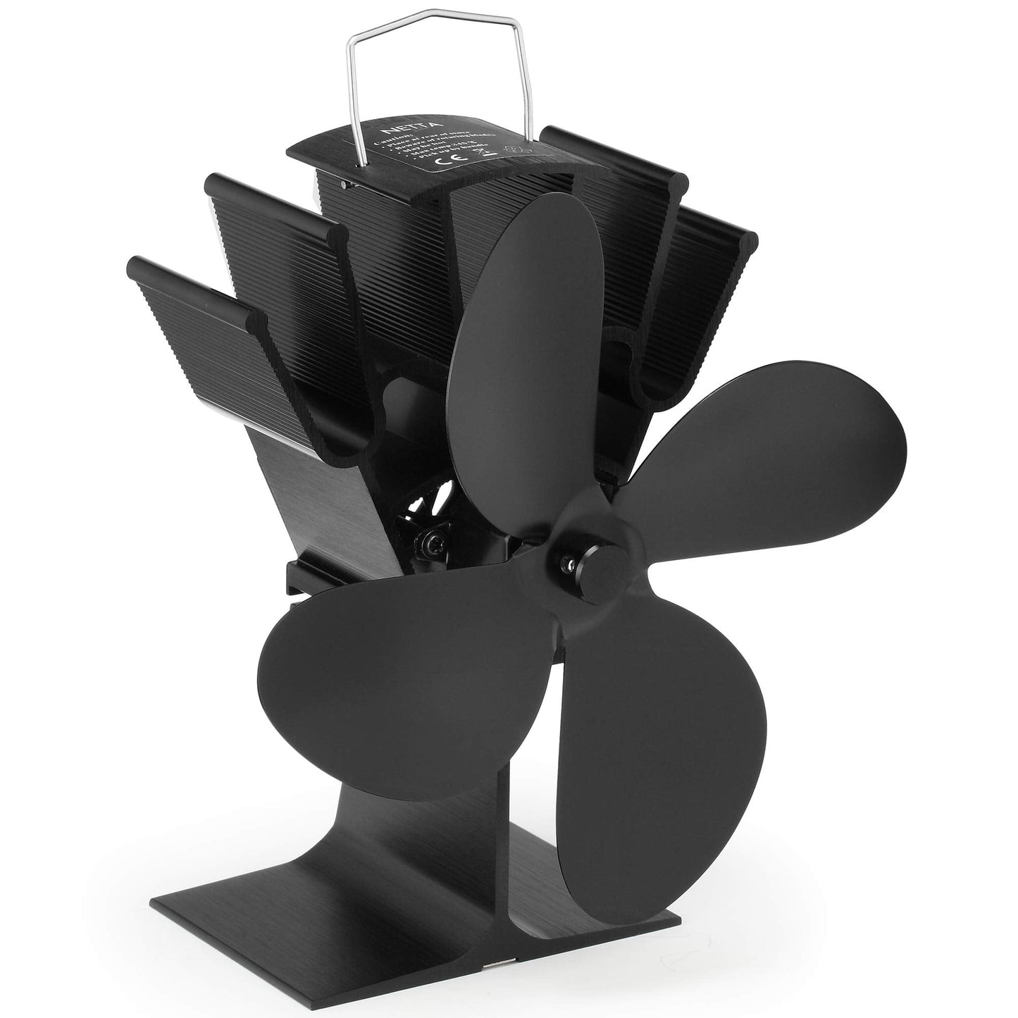 NETTA 4 Blade Woodburner Stove Fan - Silent Operation - Eco Friendly Circulation - Efficient Heat Distribution - Ideal Log Burner Fan and Woodburner