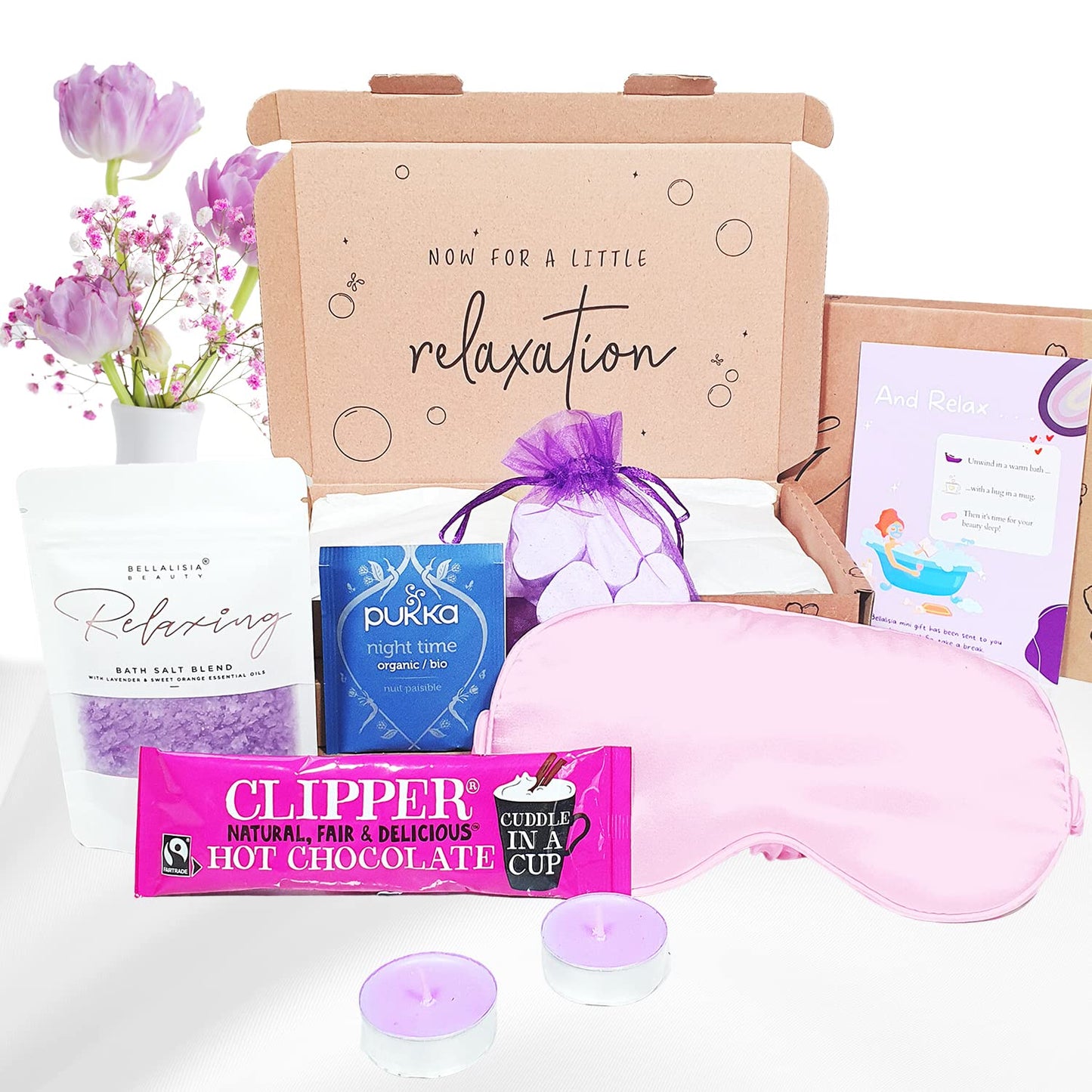 Bellalisia Pamper Gifts For Women, Relaxation Gifts for Women, Self Care Hamper Kit, Hug In A Box Bath Presents Relaxing Mums Gift Set, Ideal