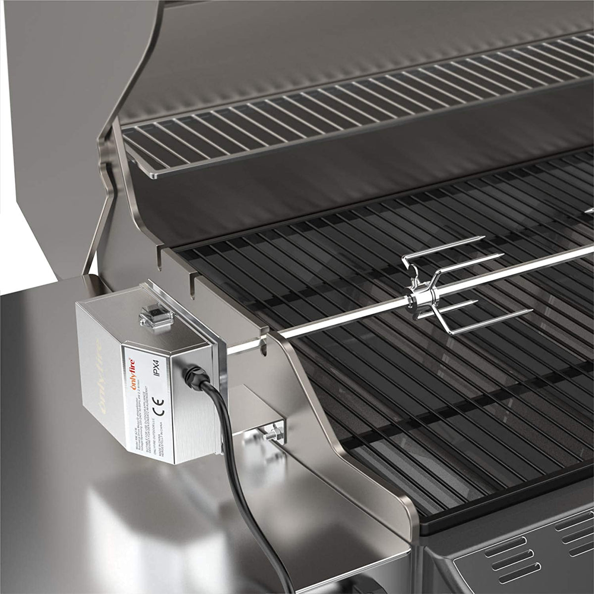 onlyfire BRMA102 Heavy Duty Stainless Steel Rotisserie Motor BBQ Gas Grill Electric Main Spit Motor, UK 3 Pins Plug,1.5meter