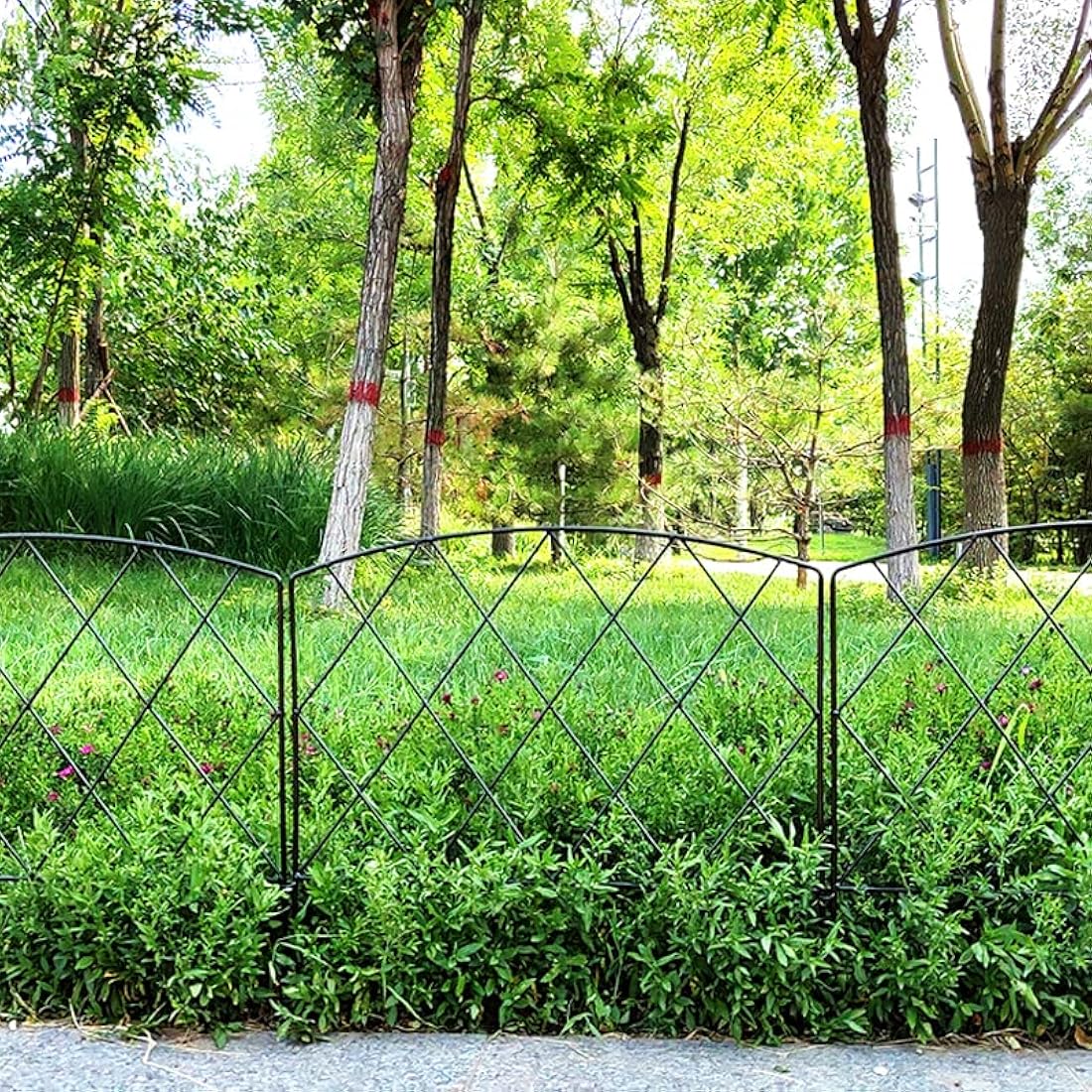 Thealyn Decorative Garden Fence 60cm (H) x 3m (L) Rustproof Metal Fence Panels No Dig Fence for Dogs Yard Patio Animal Barrier Flower Bed