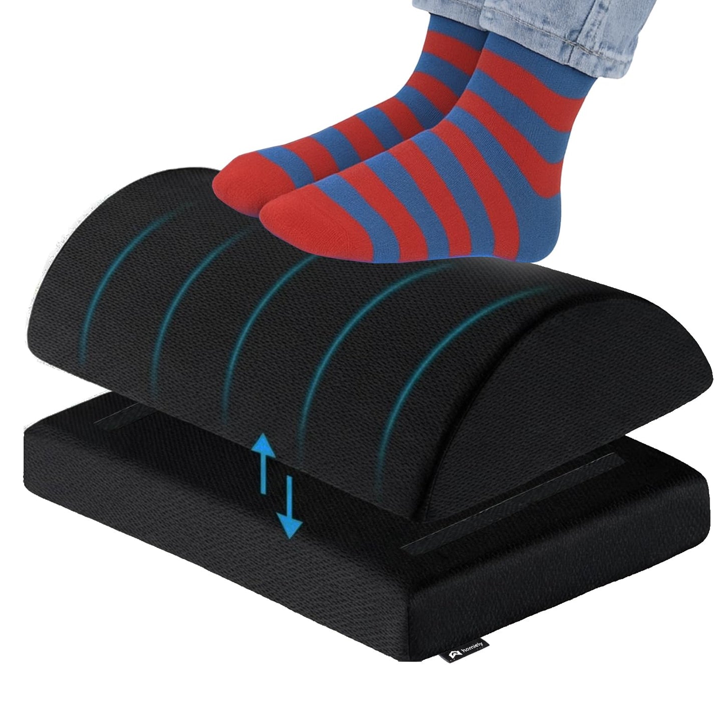 Foot Rest Under Desk, Footrest Cushion Non-Slip Memory Foam, Foot Stool with Adjustable Height 16 cm