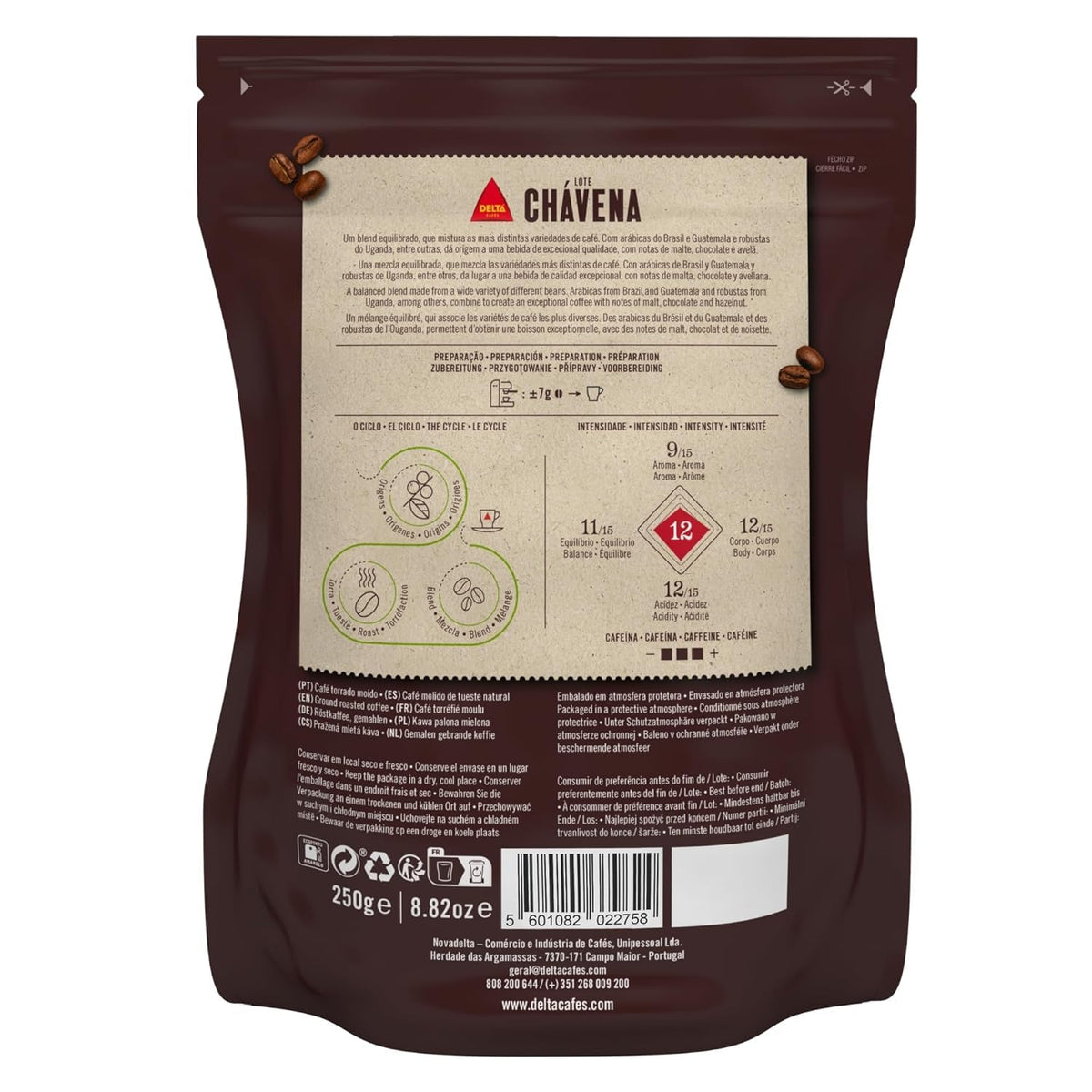 Delta Roasted Ground Coffee for Espresso Machine and Universal use 250g