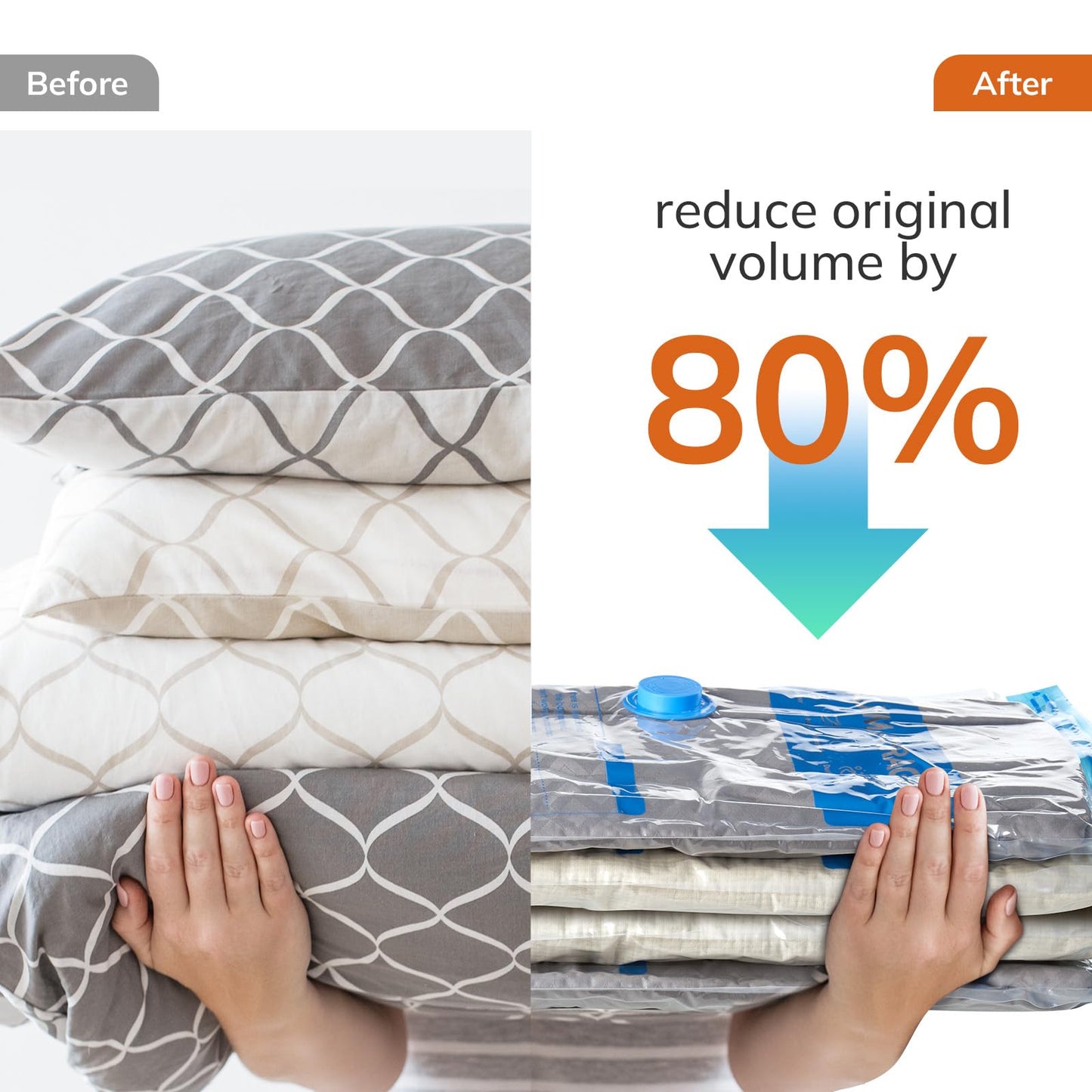 MONVANE Vacuum Compression Storage Bags for Clothes - 12 Pack Reusable Space Saver Bags with Wired Electric Air Pump for travel (3J + 3L + 3M + 3S)