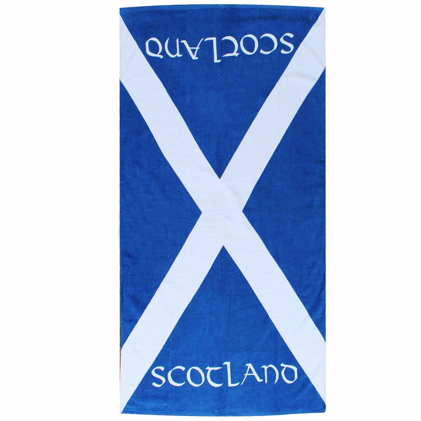 Beyond Happy Scotland Giant Saltire Beach & Bath Towel, 100% Cotton & 150cm X 75cm, Scotland Holiday Beach Towel, Big Bath Towel for Scotland Sports