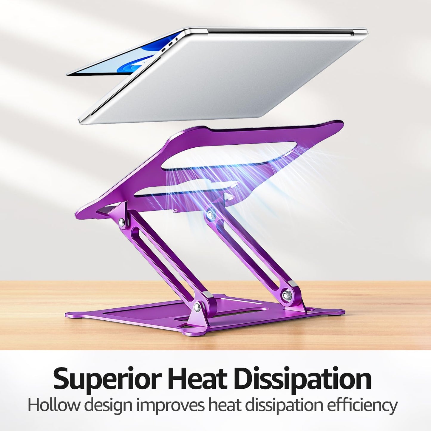 urmust Laptop Stand, Adjustable Laptop Stand for Desk, Purple