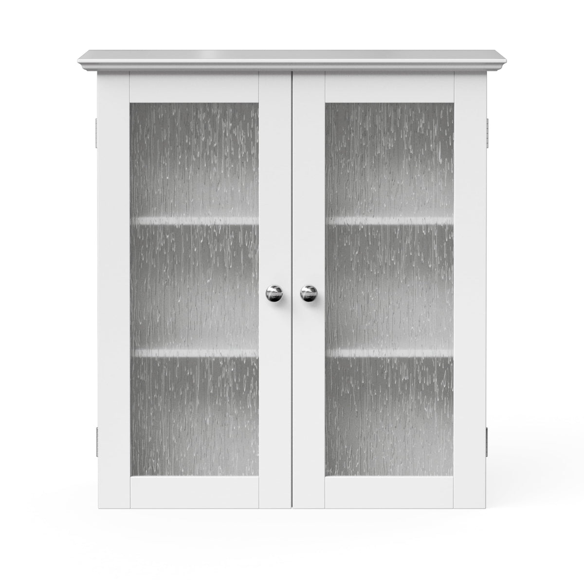 Elegant Home Fashions Bathroom Connor Wall Cabinet with 2 Glass Doors White ELG-581