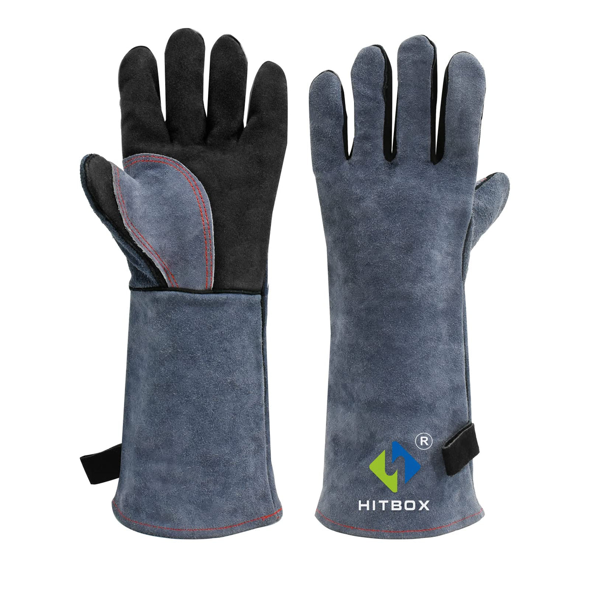HITBOX Extreme Heat & Fire Resistant Gloves with Kevlar Stitching 16 ?? 932? Leather Fire Gloves for Arc Tig Mig Wood Stove Oven BBQ Grill Pot Holder
