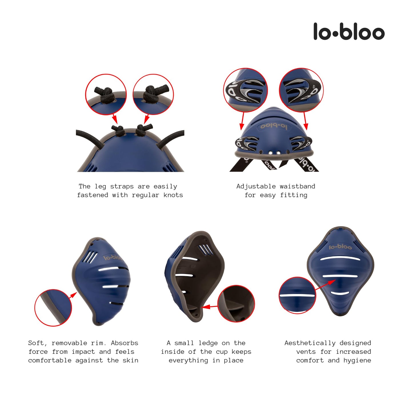 lobloo Free Male Patented Athletic Groin Cup for upright activity like kick boxing, MTB, BMX, cricket, hockey, baseball, football. Male size +13yrs