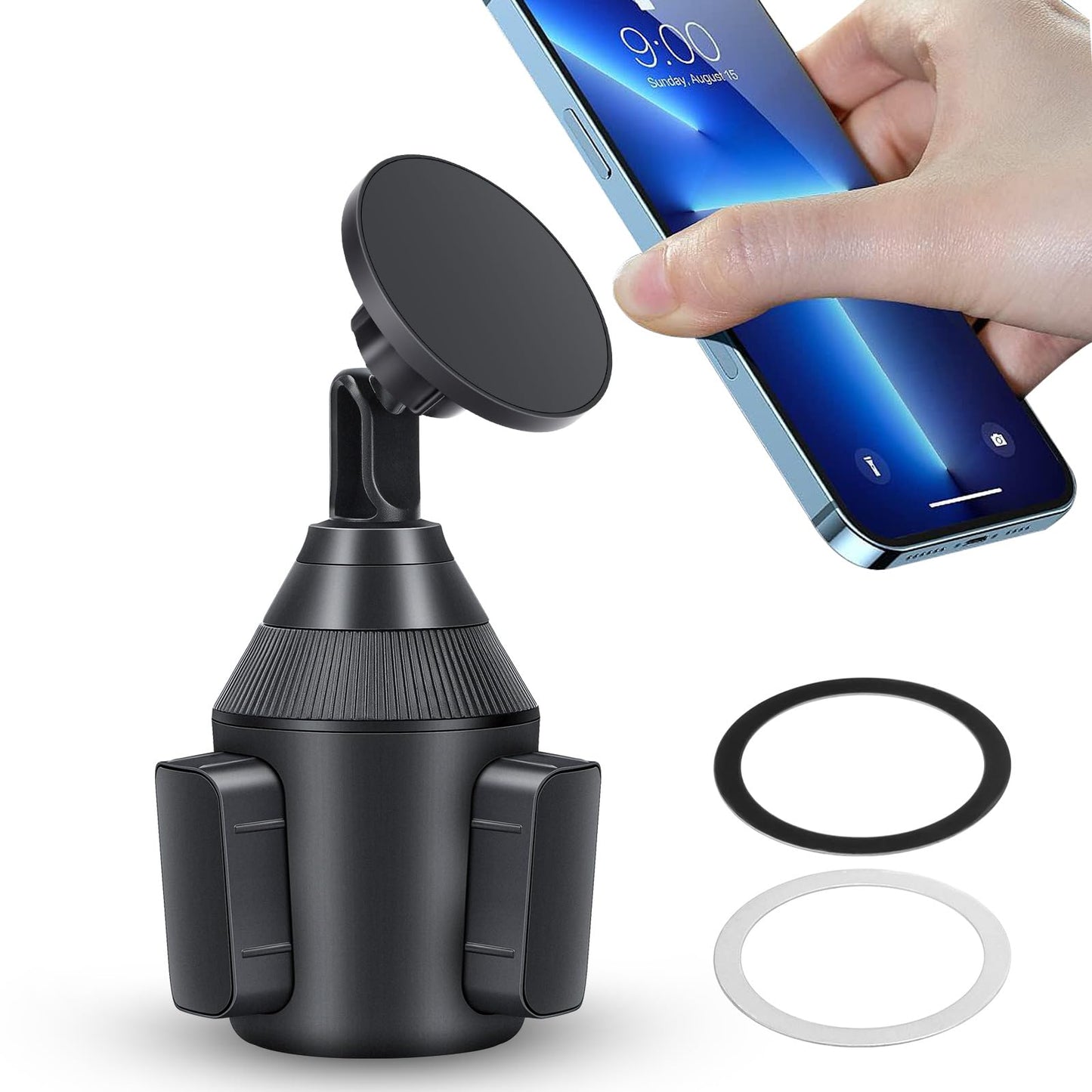 EEEKit Car Cup Holder Phone Mount, Universal Magnetic Cup Phone Holder Compatible with Magsafe for iPhone 17 16 15 14 13 12 Series and All Smartphones