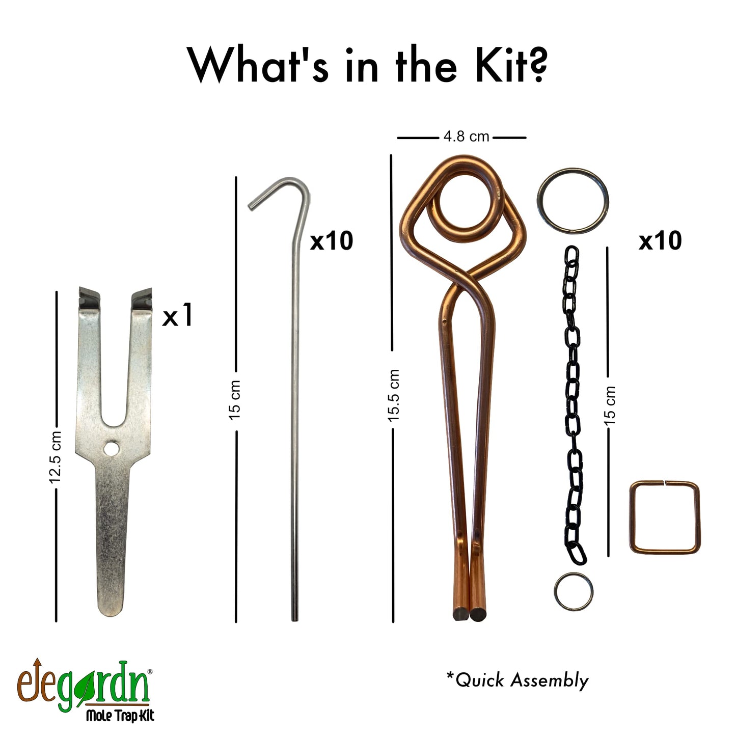 Elegardn? Complete Kit 10 Mole Traps Vole Trap Rigid Putange Type Used by Professional for Mole control Made in France