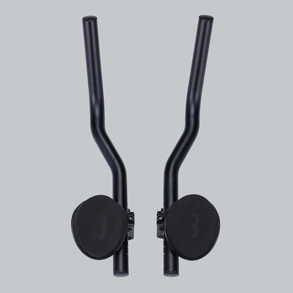 BBB Cycling AeroBase Aluminium Tri Bars Ergo-bend Aerobar for Road Bikes with Multi-adjustable EVA Arm Pads Compatible with 25.4/31.8 mm Bike