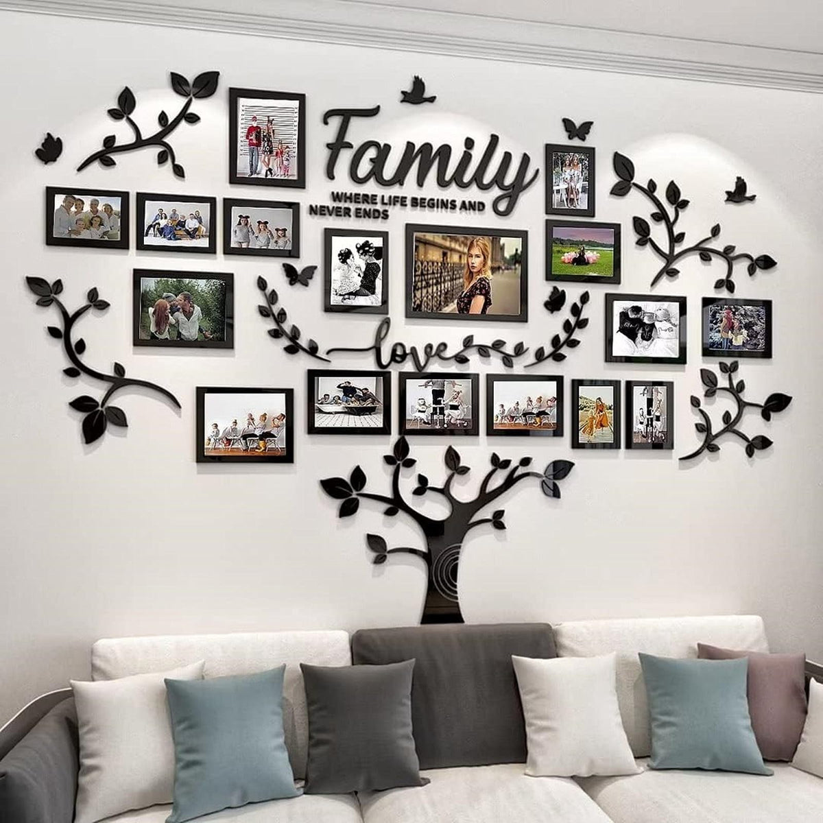 Family Tree Photo Frame Stickers for Wall DIY 3D Tree Wall Stickers Living Room Tree Wall Sticker Tree of Life Wall Art for Living Room Wall