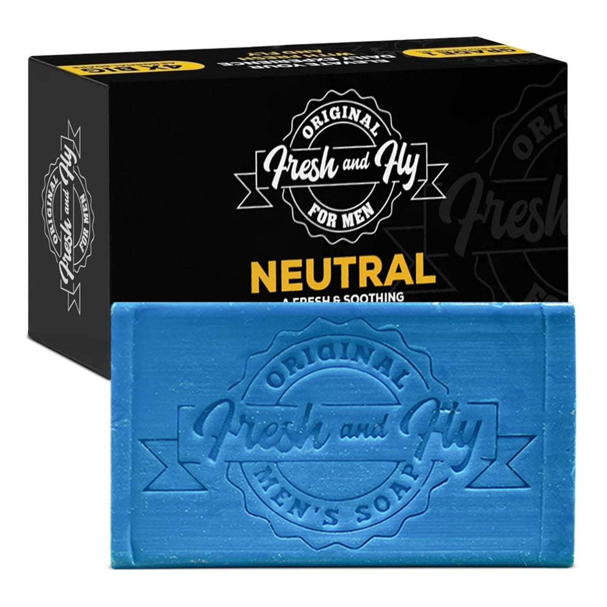 Fresh and Fly Men's Soap Bar for Face, Body, Hair 300g - 4X Bigger 4X Longer - Handmade, Natural Soap Bar - Organic, Moisturizing, and Cleansing