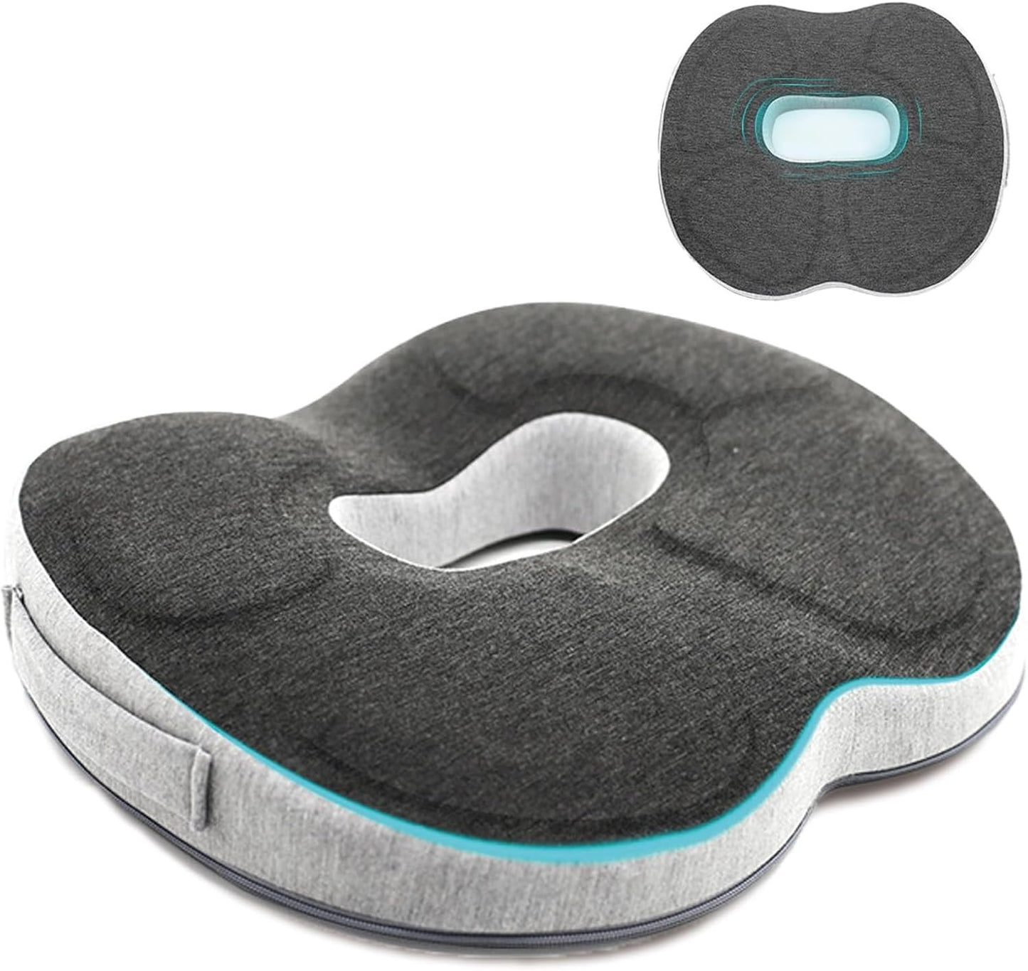 Yuehuamech Donut Pillow Chair Seat Cushion Memory Foam Orthopedic Pillow Hemorrhoid Pillow Coccyx Pad Donut Cushion for Car Seat Office Chair