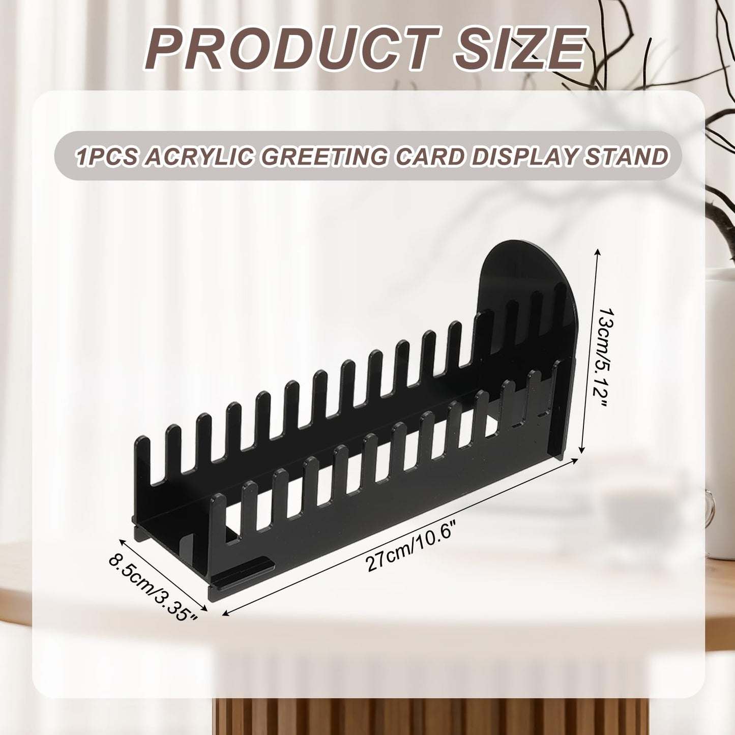 PATIKIL 1Pack 12-Tier Clear Greeting Card Display Stand, Acrylic Sticker Display Stand Portable Postcard Rack Holder Organizer for Envelopes Photo