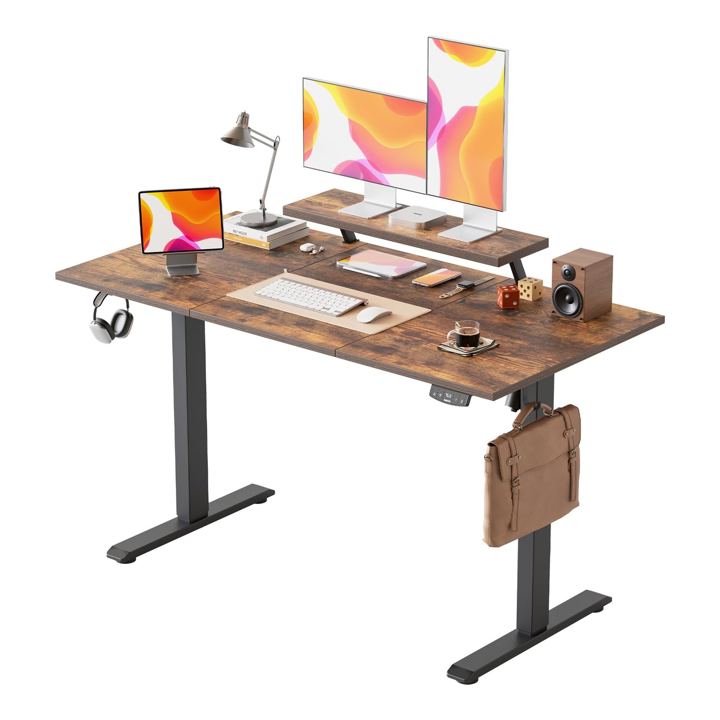 Agilestic Eletric Height Adjustable Desk, Movable Monitorstand, 140x60cm