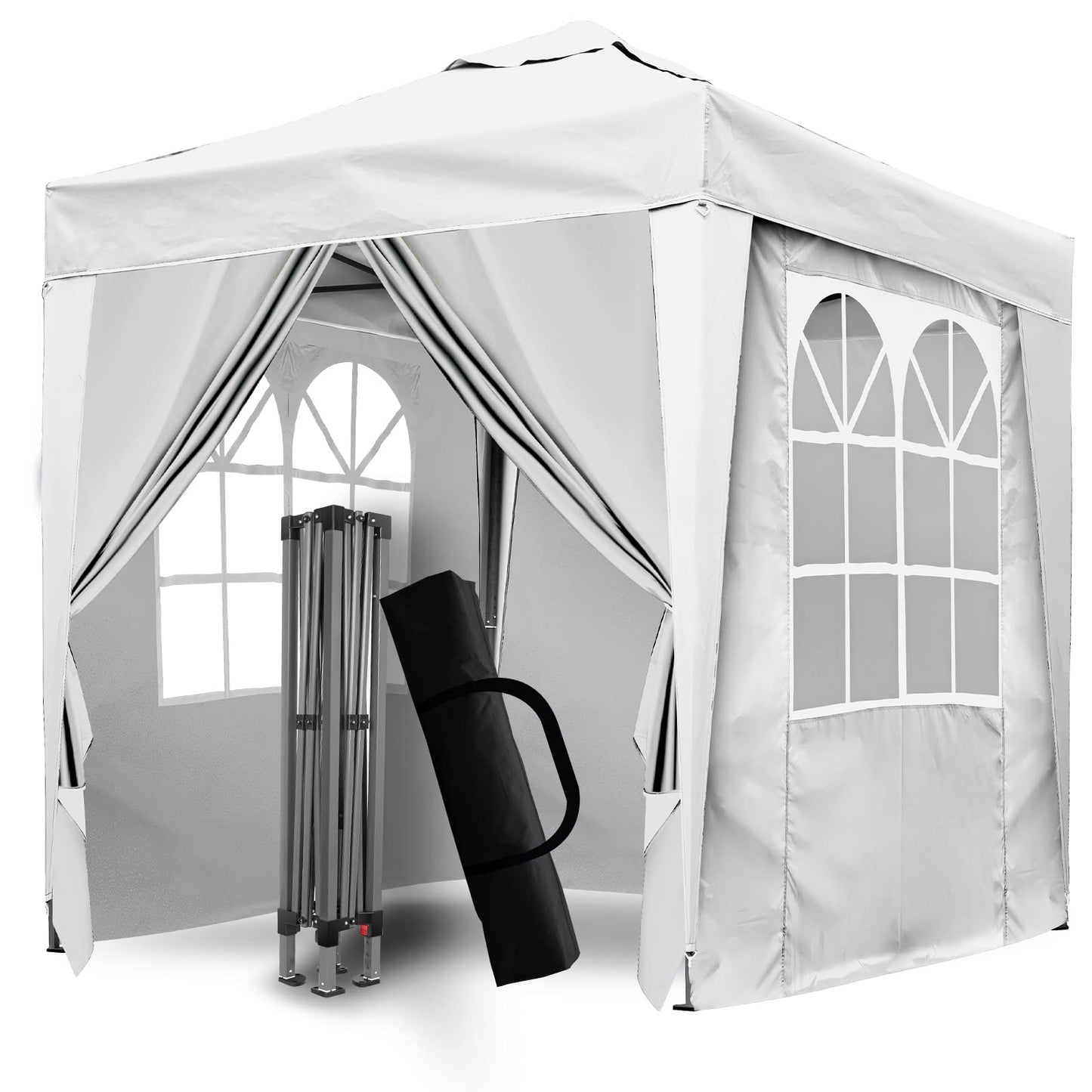 SANHENG Pop Up Gazebo, Pop Up Tent with Weights, Fully Waterproof, All Weather Gazebo ideal for Outdoor Party Camping (2x2m,White)