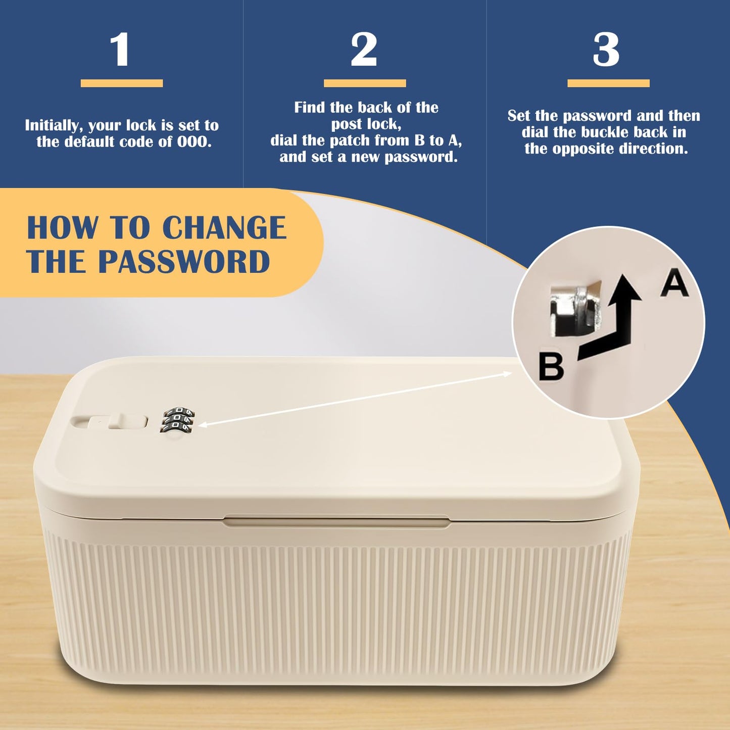 KTCINA Small Lockable Storage Box with Combination Code, Portable Medication Lockable Container for Refrigerator Locked Storage Box for Medicine