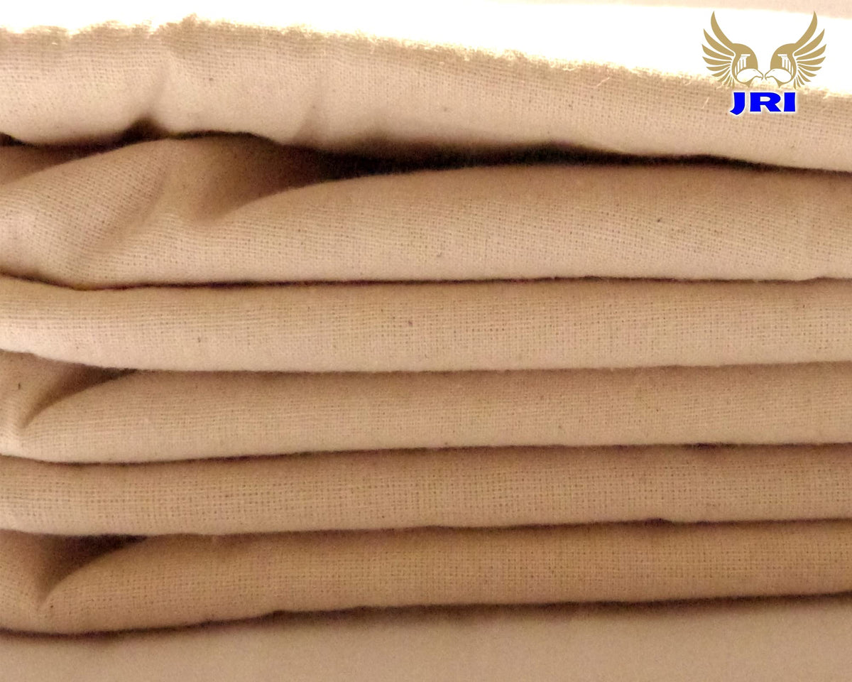 Calico Fabric 63 Inch (160cm) Extra Wide  100% Unbleached Natural Cotton, Medium Weight, Premium Quality by JRI (20 Meter)