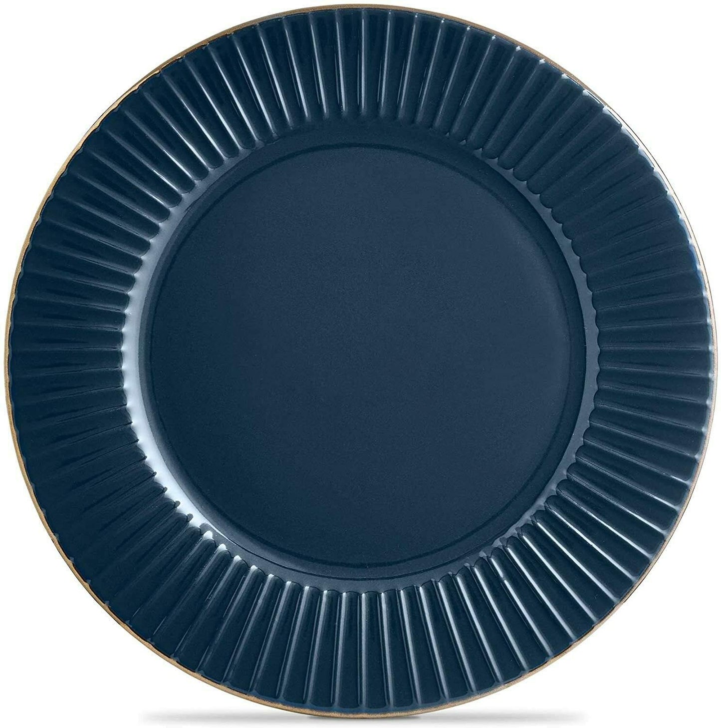Tower T867002MNB Empire 16 Piece Dinnerware Set, Stoneware, Midnight Blue and Brass