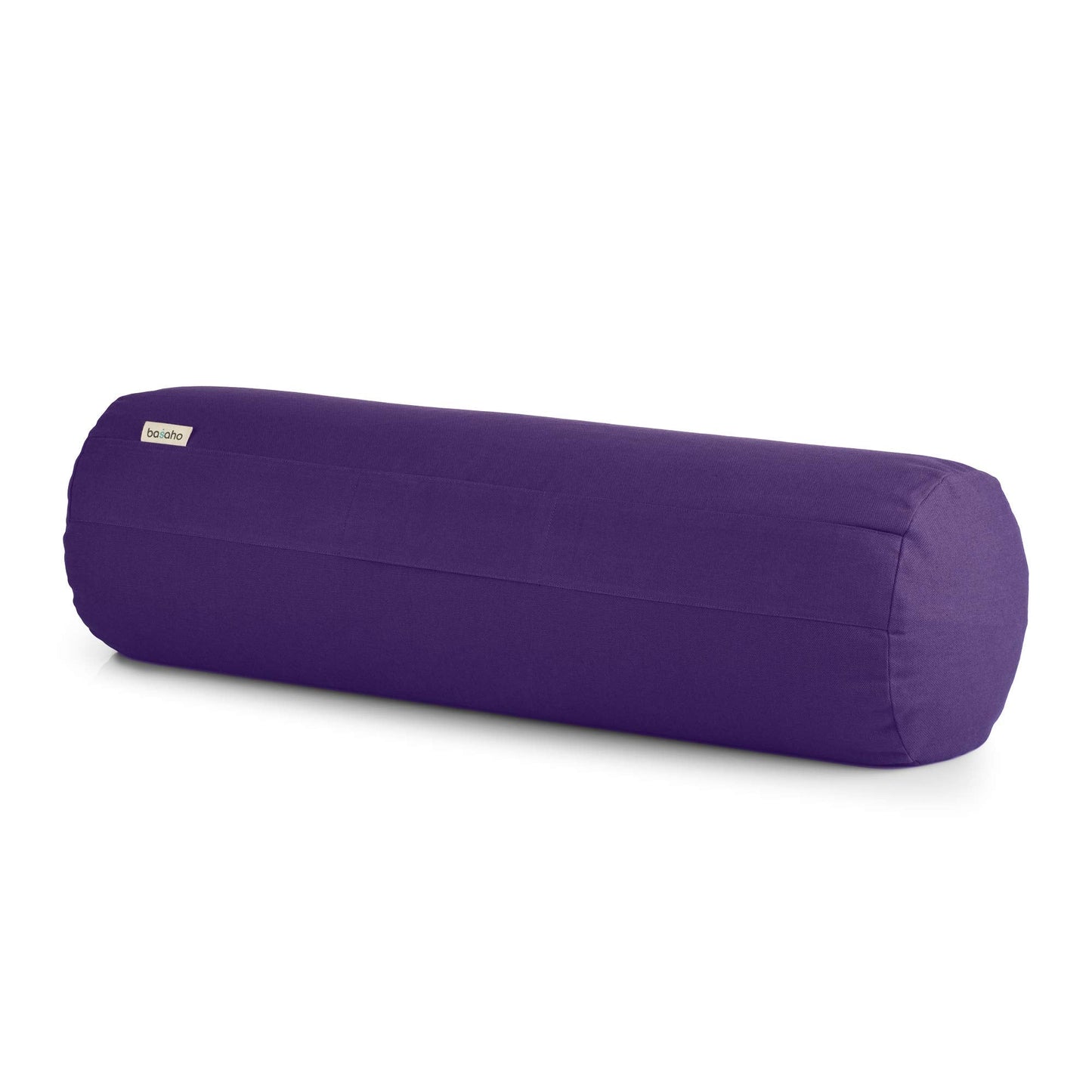 basaho Yoga Bolster | Organic Cotton | Buckwheat Hulls | Removable Washable Cover (Pure Purple)