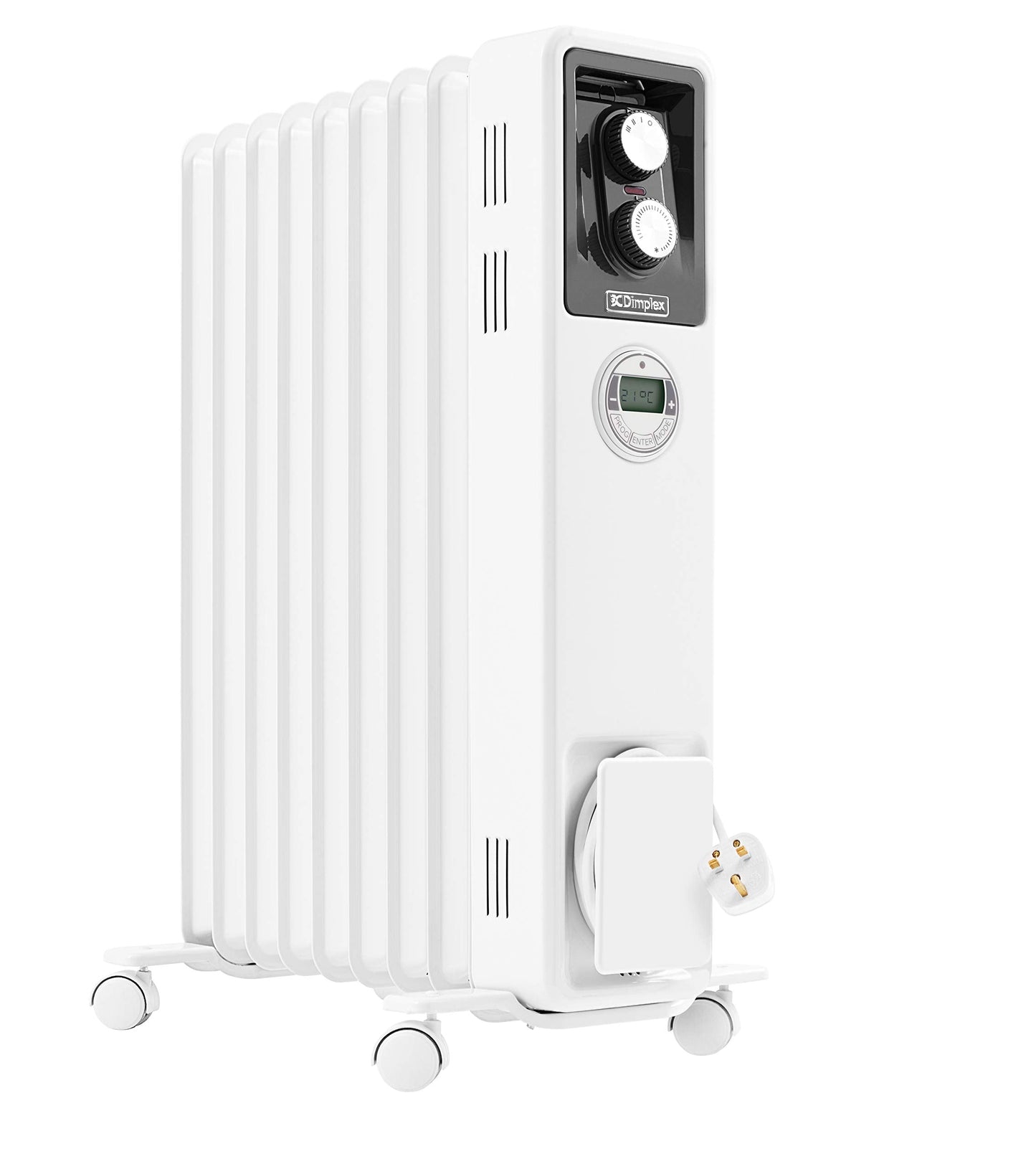Dimplex ECR20Tie 2kW Portable Eco Radiator, Oil Free Column Heater, Freestanding Electric Heating Unit, Quiet Plug In Lightweight with Adjustable