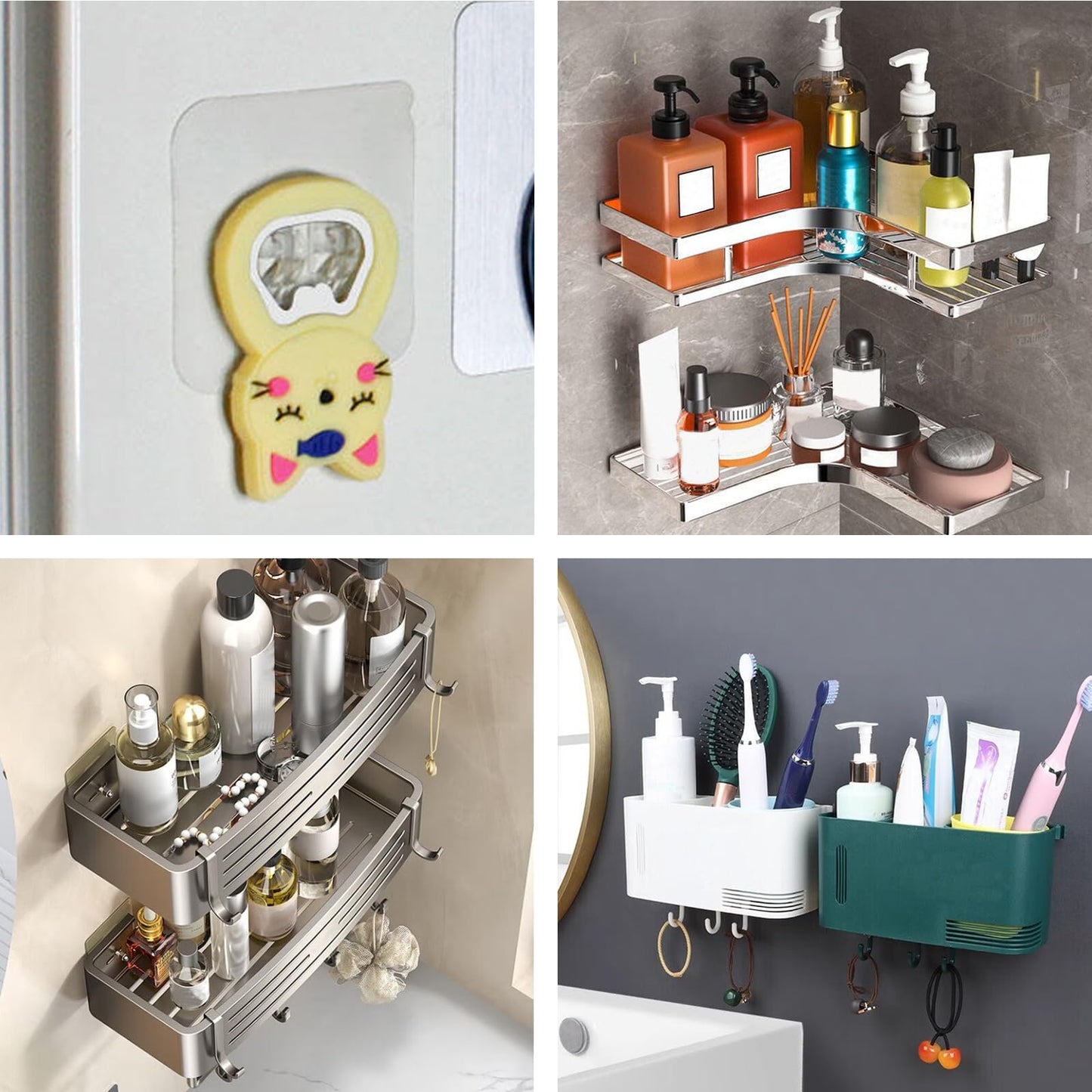 18Pcs Shower Caddy Adhesive Hooks Replacement,Strong Stickers Shower Hook