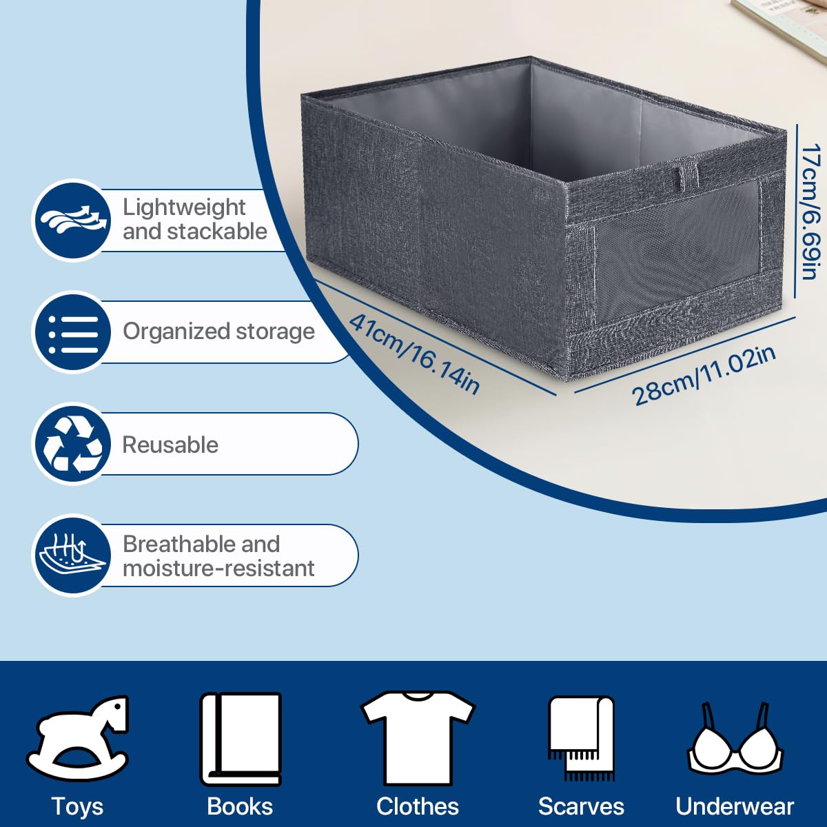 Niviy Clothes Storage Boxes 4 Pack, Foldable Fabric Wardrobe Organiser
