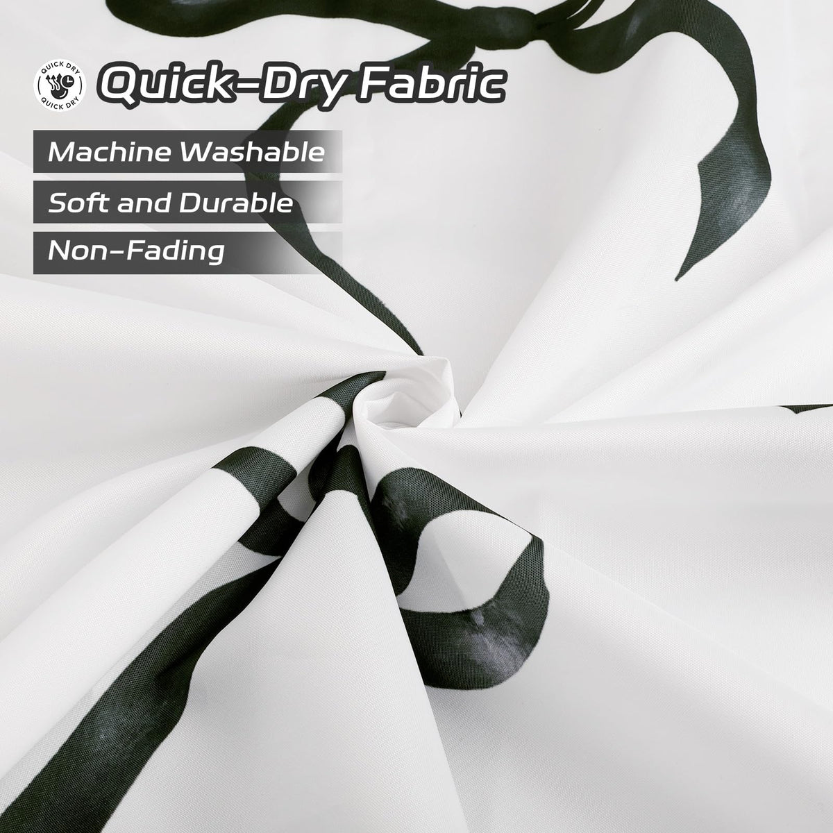 Dazzlewall Bow Shower Curtain for Bathroom Mould & Mildew Resistant