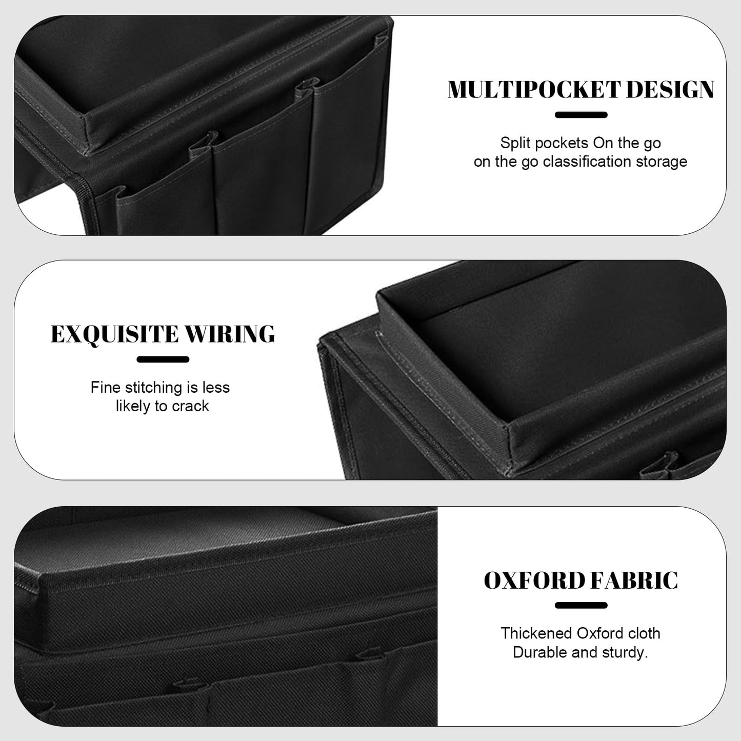 LCFVOFU Sofa Armrest Organizer with Tray, Armchair Tray with 4 Bags, Sofa Arm Table for TV Remote Drinks Magazine Book Phone Snacks Glasses