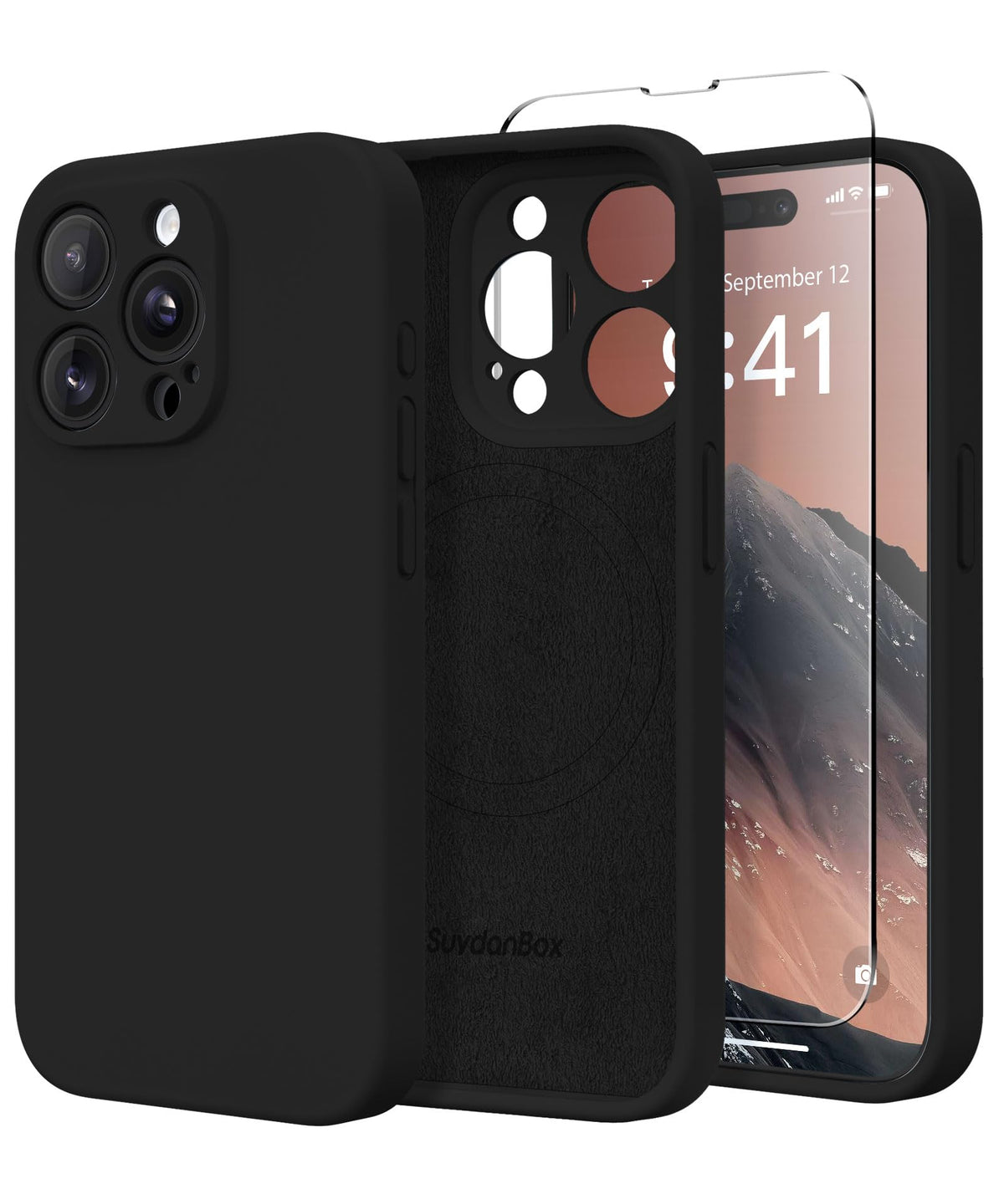 SuydanBox Magnetic for iPhone 13 Pro Max Case, Compatible with MagSafe, [Full Camera Protection][Screen Protector] Silicone Shockproof Protective