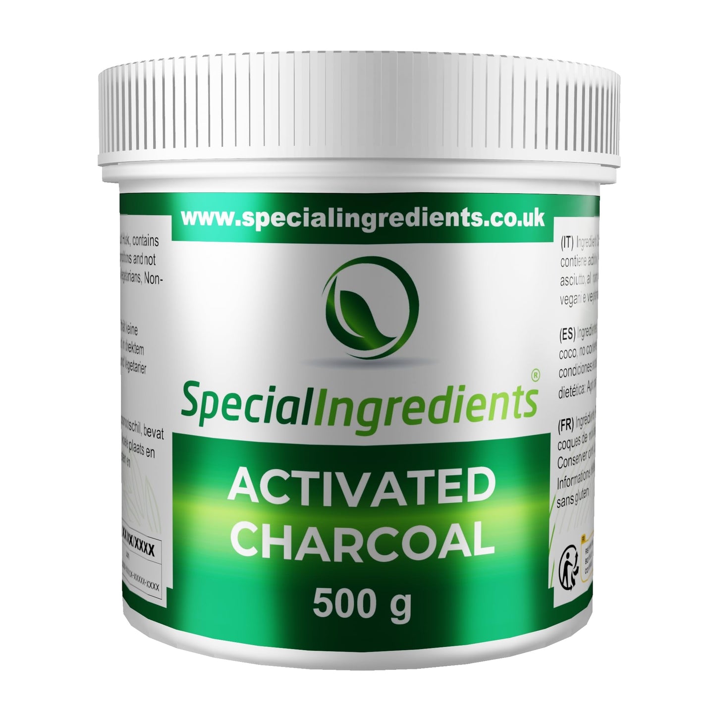 Activated Charcoal Powder 500g Food Grade Coconut Derived Premium Quality - Vegan, Non-GMO, Gluten Free ? Recyclable Container