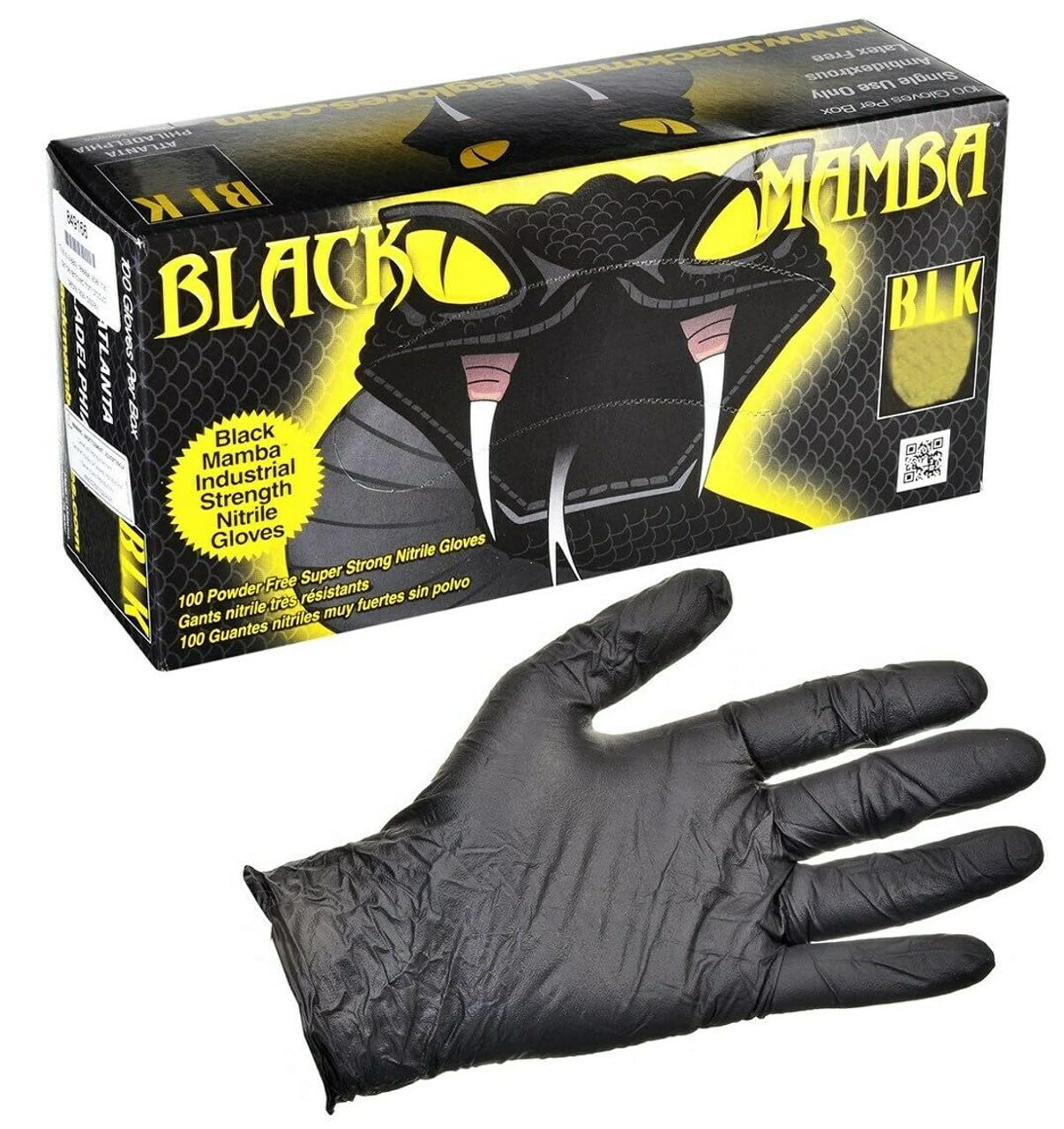 BLACK MAMBA NITRILE WORKSHOP GLOVES (BOX 100) : XL
