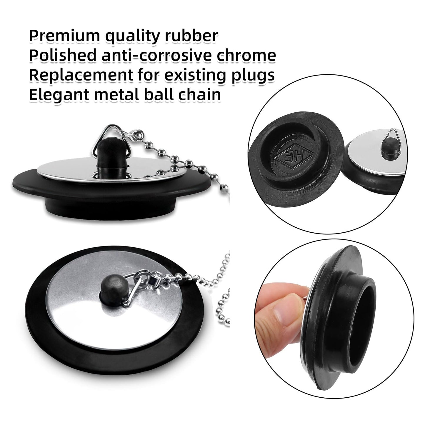 2 Pcs Bath Plug Replacement, Universal Bath Plug, Universal Bath Plug