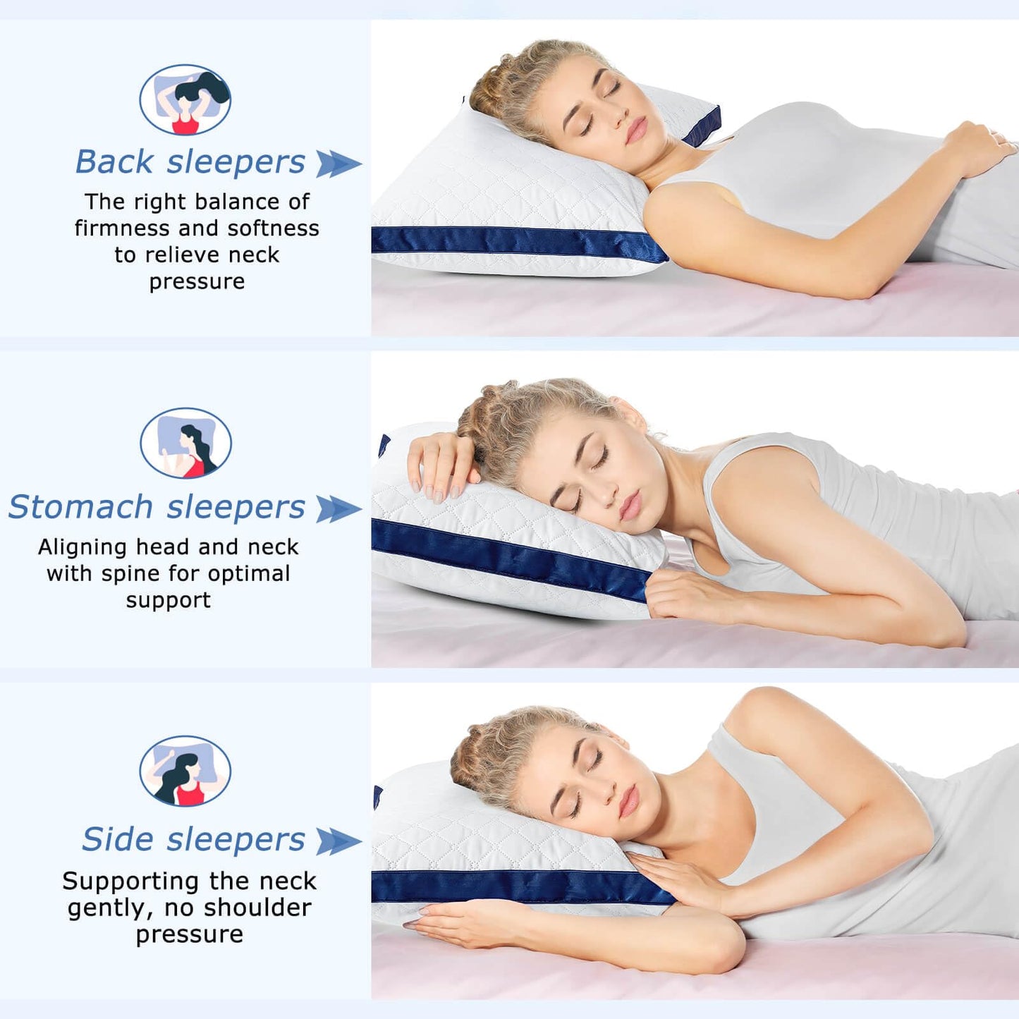 Slybear Pillows 2 Pack, Hotel Quality Bed Pillows with Down Alternative for Neck and Shoulder Pain, Supportive Hypoallergenic Skin-friendly Standard