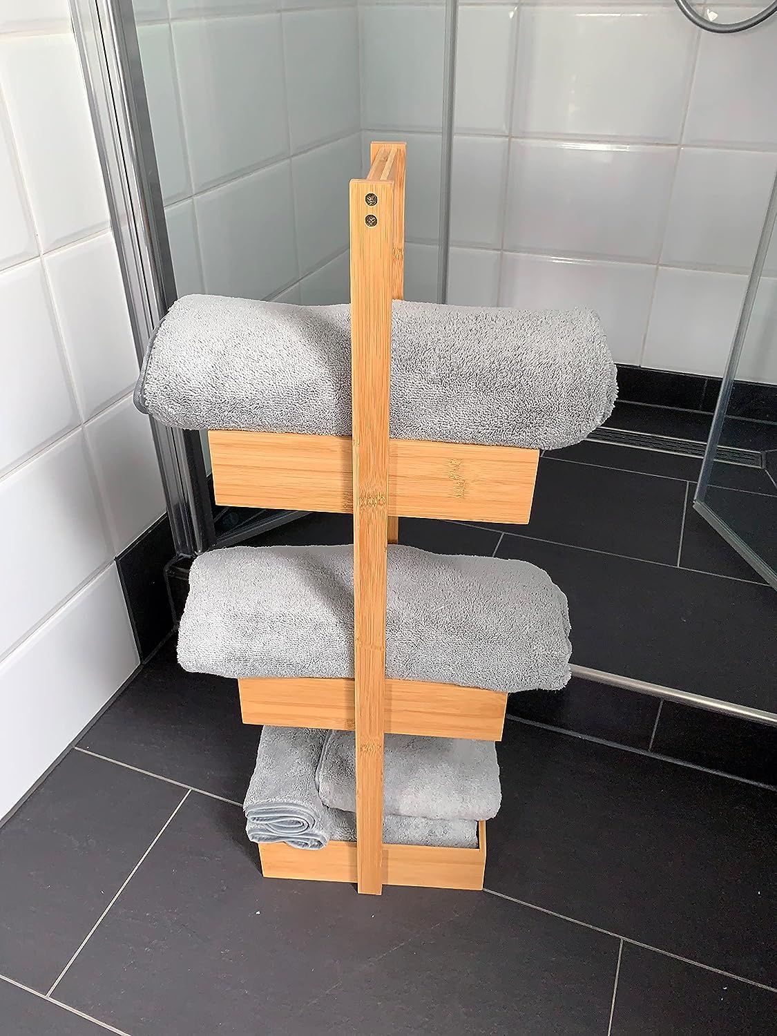 Glart 49M4G premium quality absorbent microfibre hand towels. Easily dries skin and hair just by dabbing. Set of 6, colour: grey
