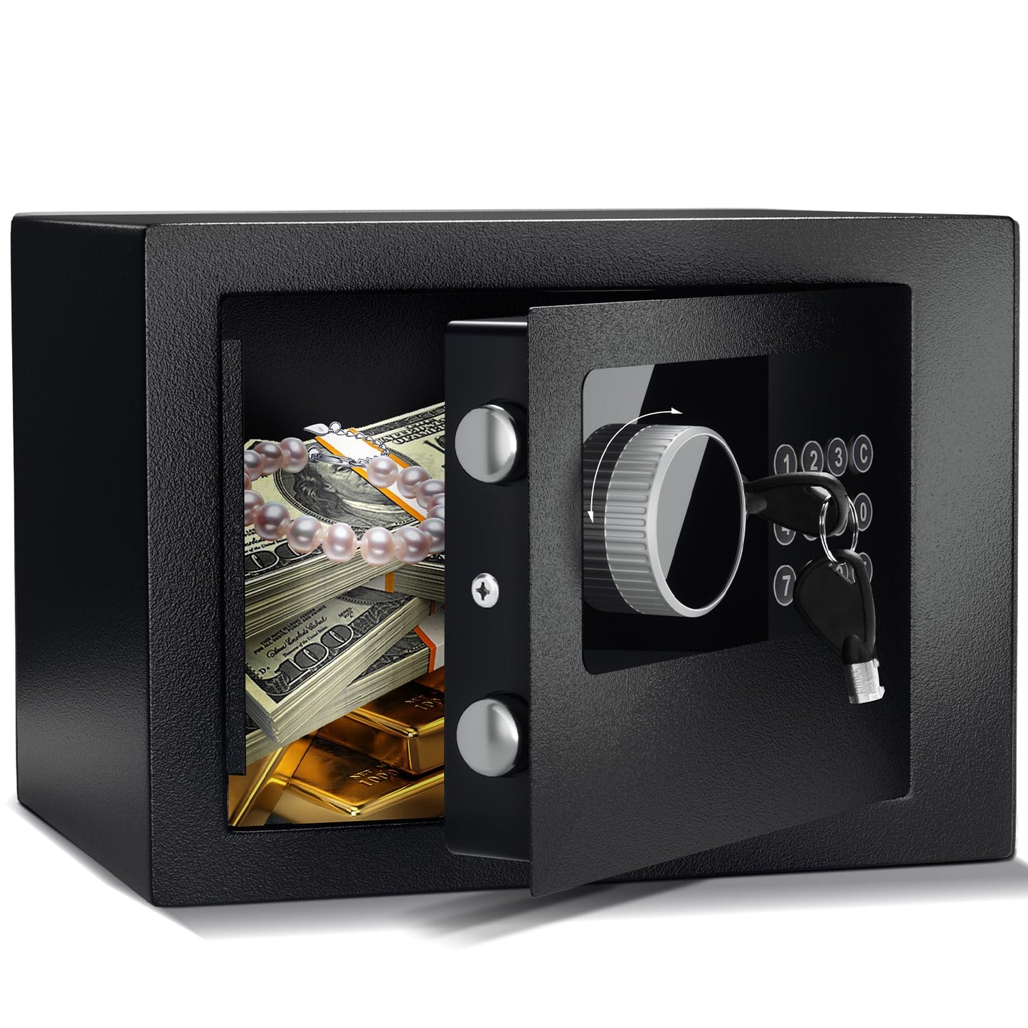 LOIVIYA Digital Electronic Cash Money Safe Box,6.6L Safety Wall Box Alloy Steel Safe with Intelligent Alarm System, High-Security Compact Household