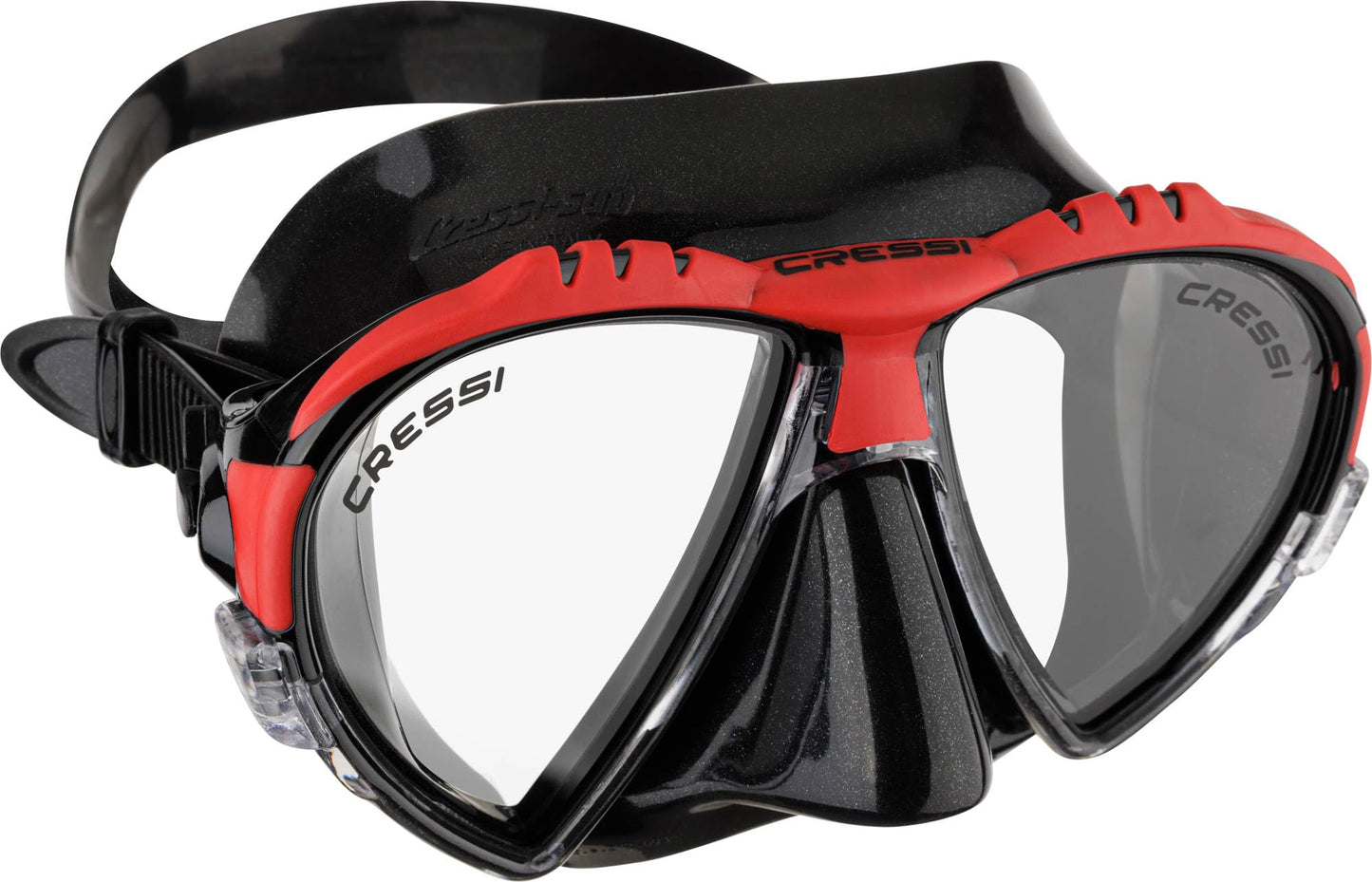 Cressi Matrix Mask - Diving, Apnea and Snorkeling Mask - Soft Silicone, Black/Red