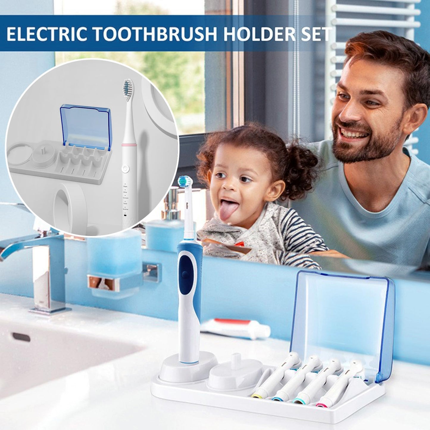 Electric Toothbrush Holder Stand with Stand Slot & Head Holder for Oral B D