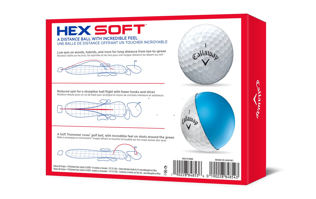 Callaway Golf Hex Soft Golf Balls 2019, White, Two Dozen