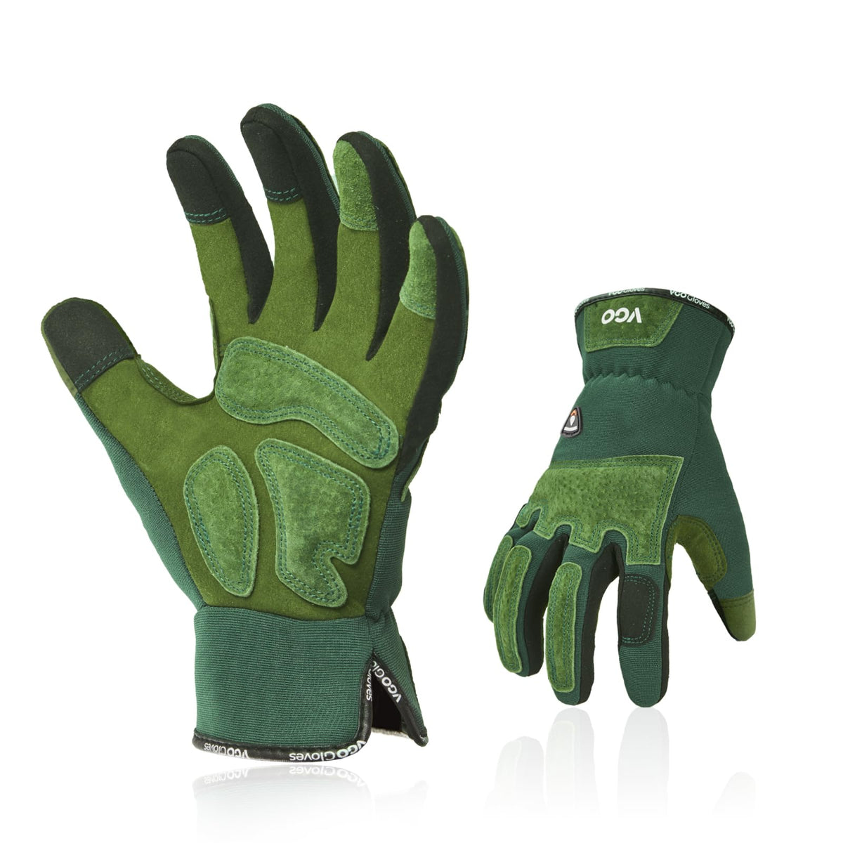 Vgo... Gardening Gloves Women Touchscreen Thornproof, Utility Work Gloves in Pig Leather for Garden Building Warehouse, Dexterity & Breathable
