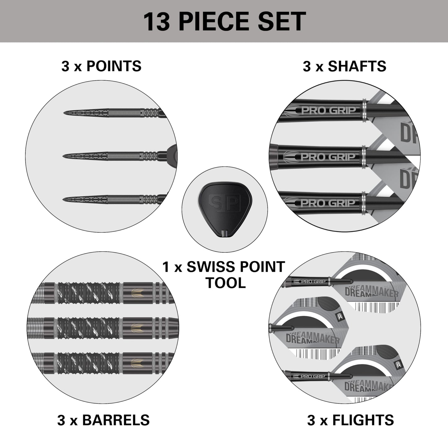 TARGET Darts Dimitri Van Den Bergh x ECHO 90% Tungsten Steel Tip Darts Set ? 22g Steel Tip Dart Set, Swiss Point Darts, SP Tool Included, Player